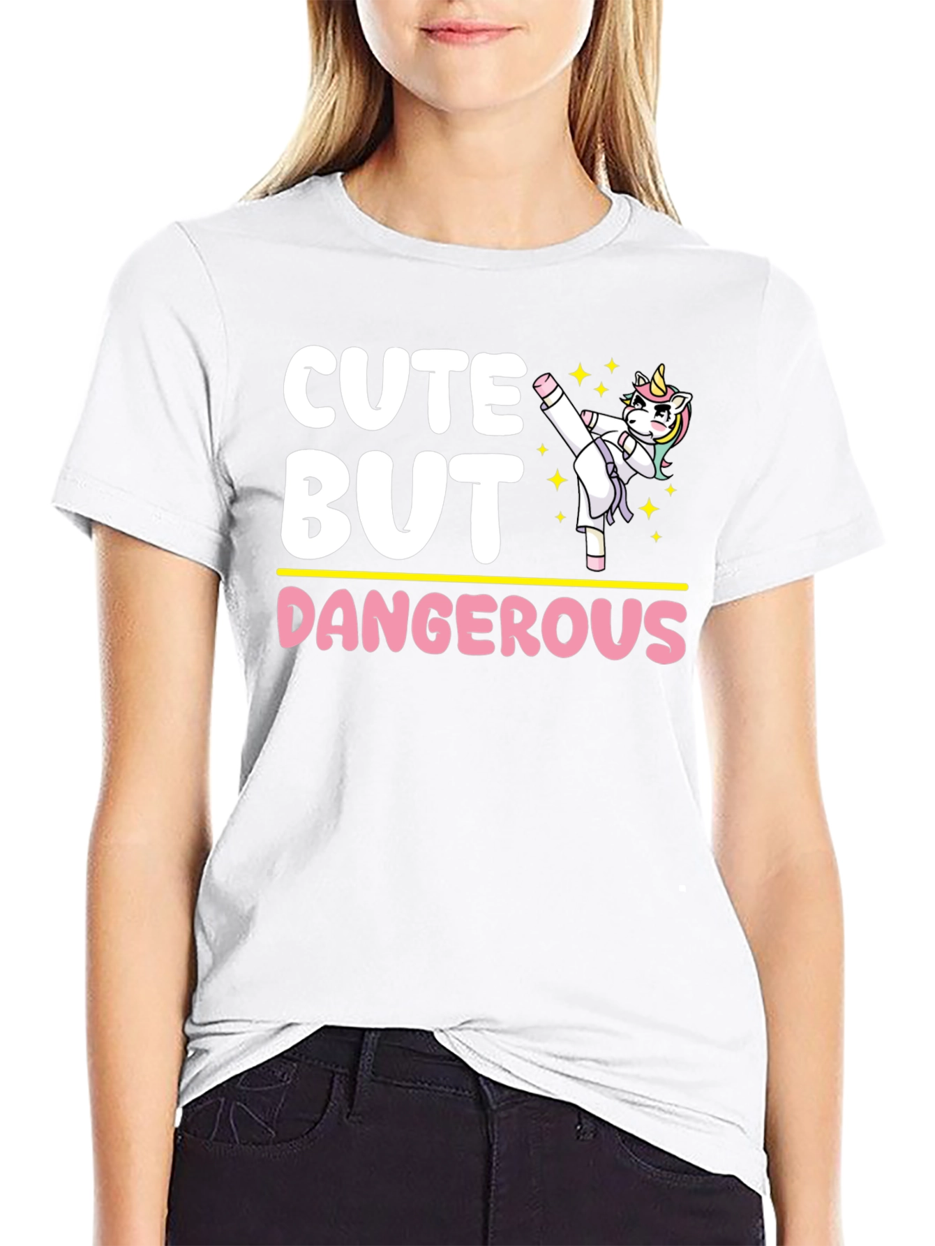 Cute But Dangerous Unicorn Karate T-Shirt