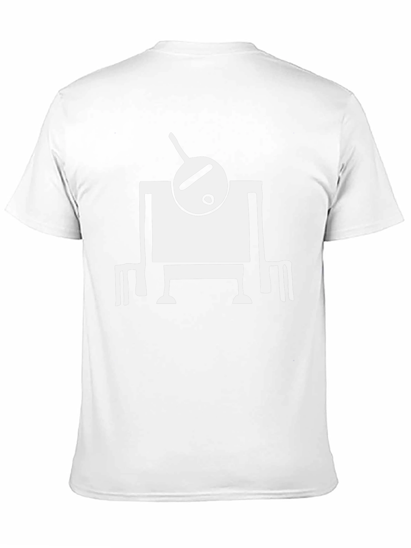 Abstract Robot Graphic Tee - Black Cotton Shirt