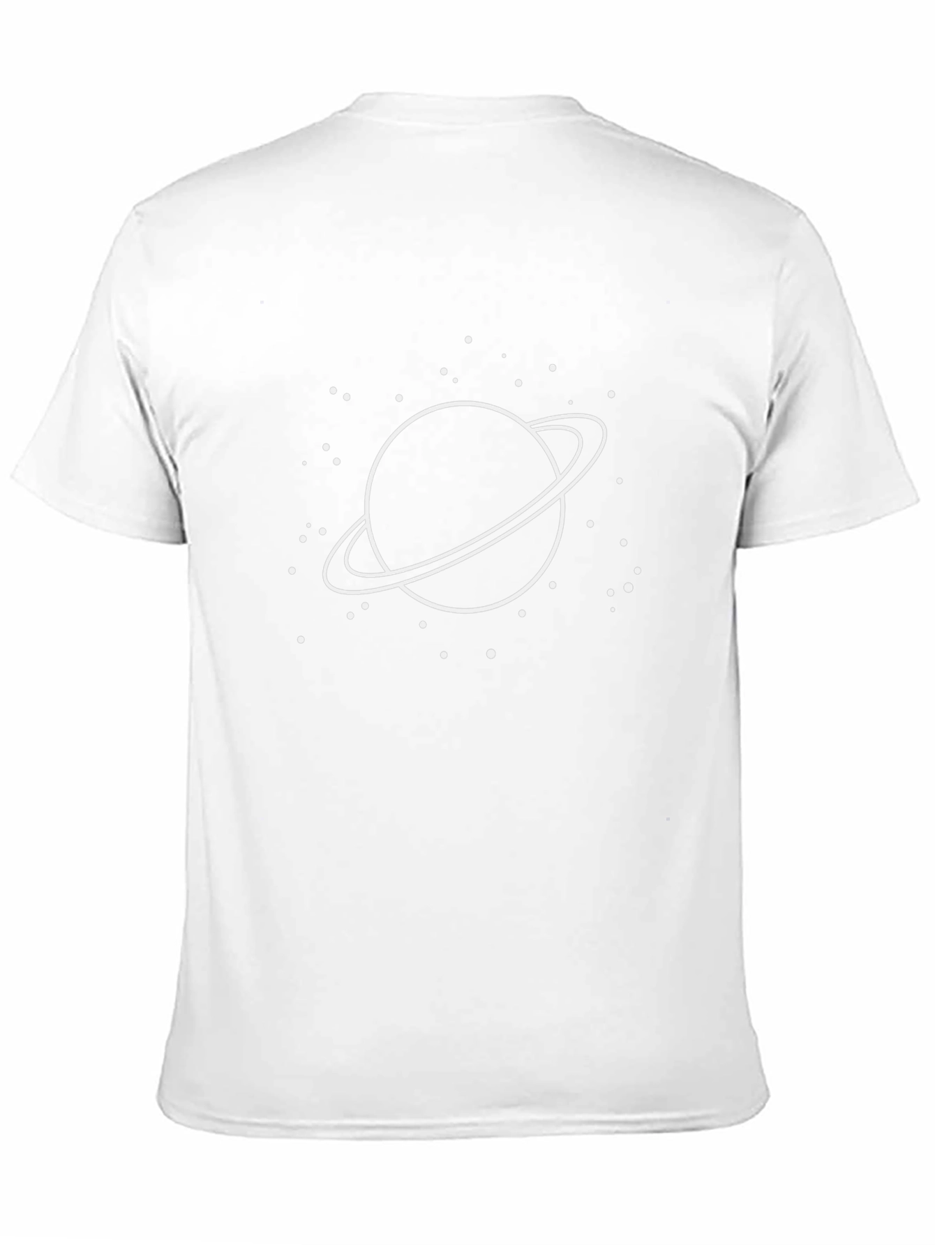 Mens Black Graphic T-Shirt - Saturn Design