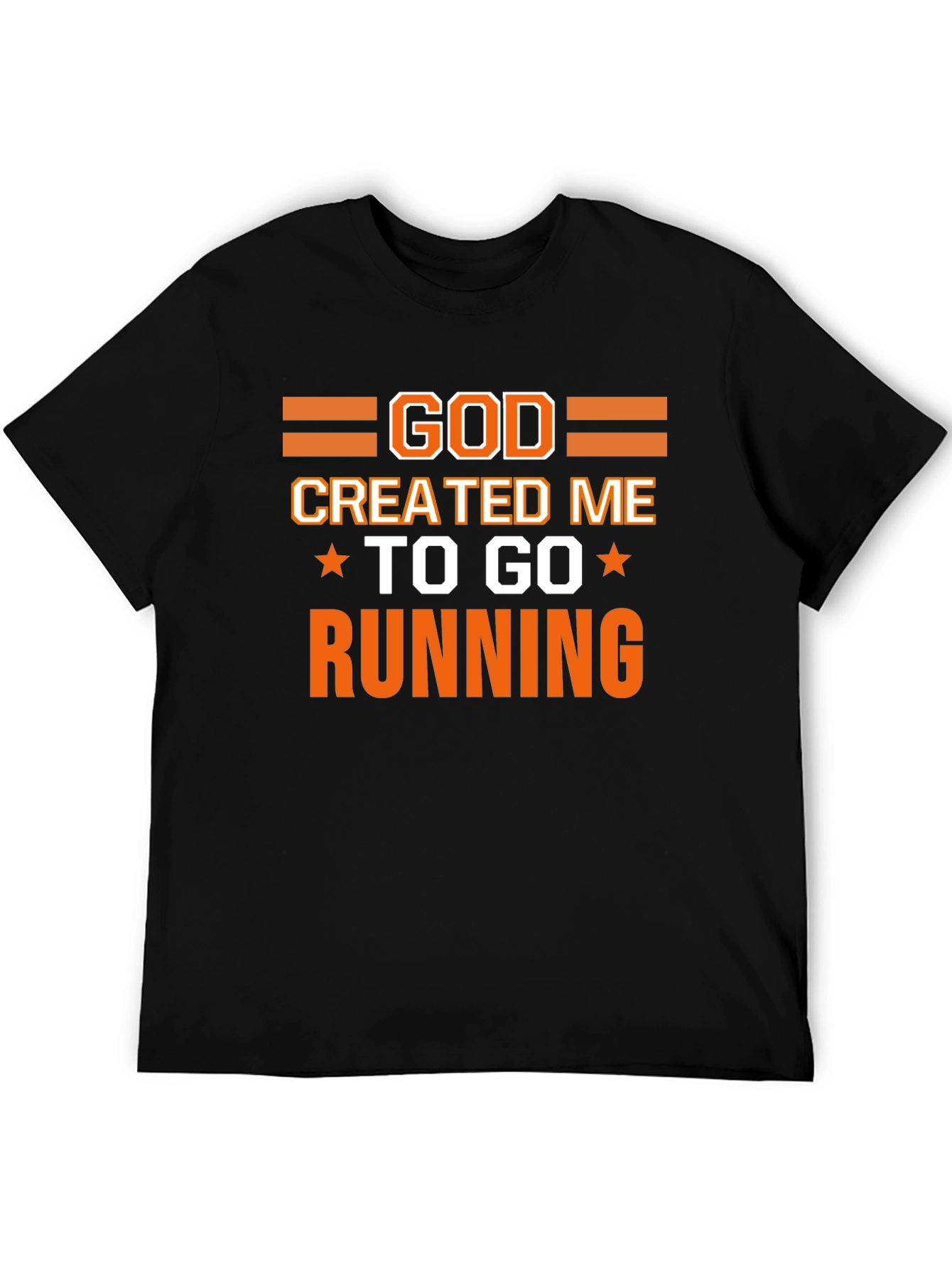 God Created Me To Go Running Black T-Shirt
