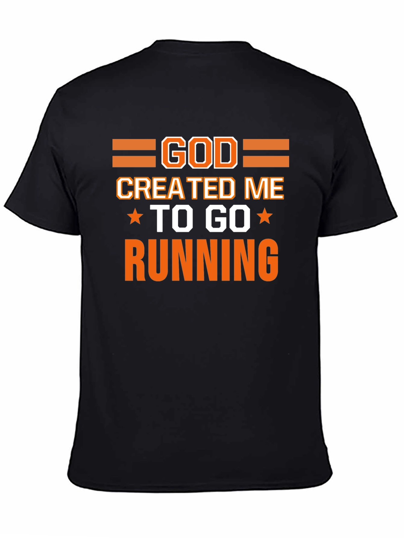 God Created Me To Go Running Black T-Shirt