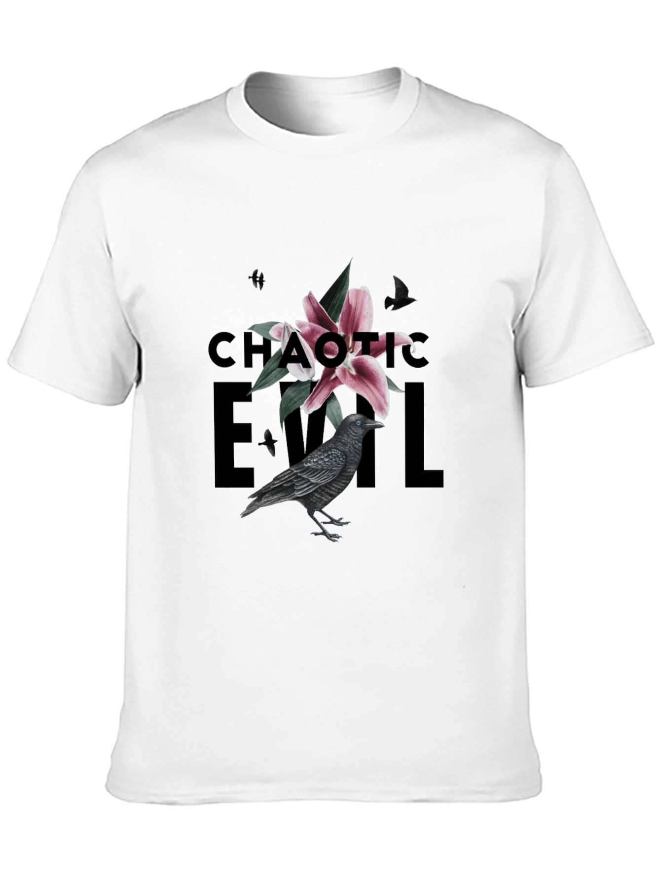 Chaotic Evil Raven Graphic Tee - Mens Black T-Shirt