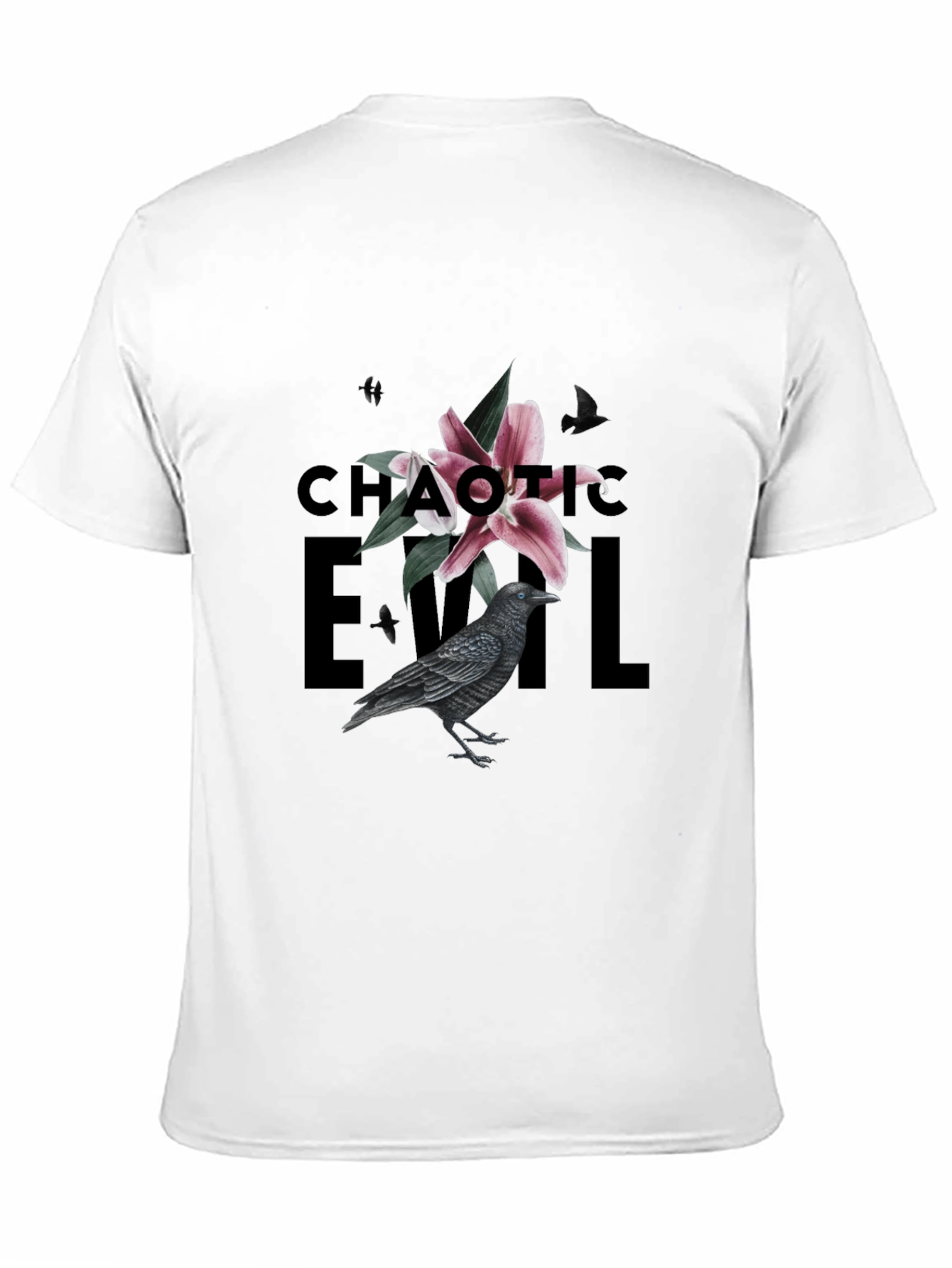 Chaotic Evil Raven Graphic Tee - Mens Black T-Shirt