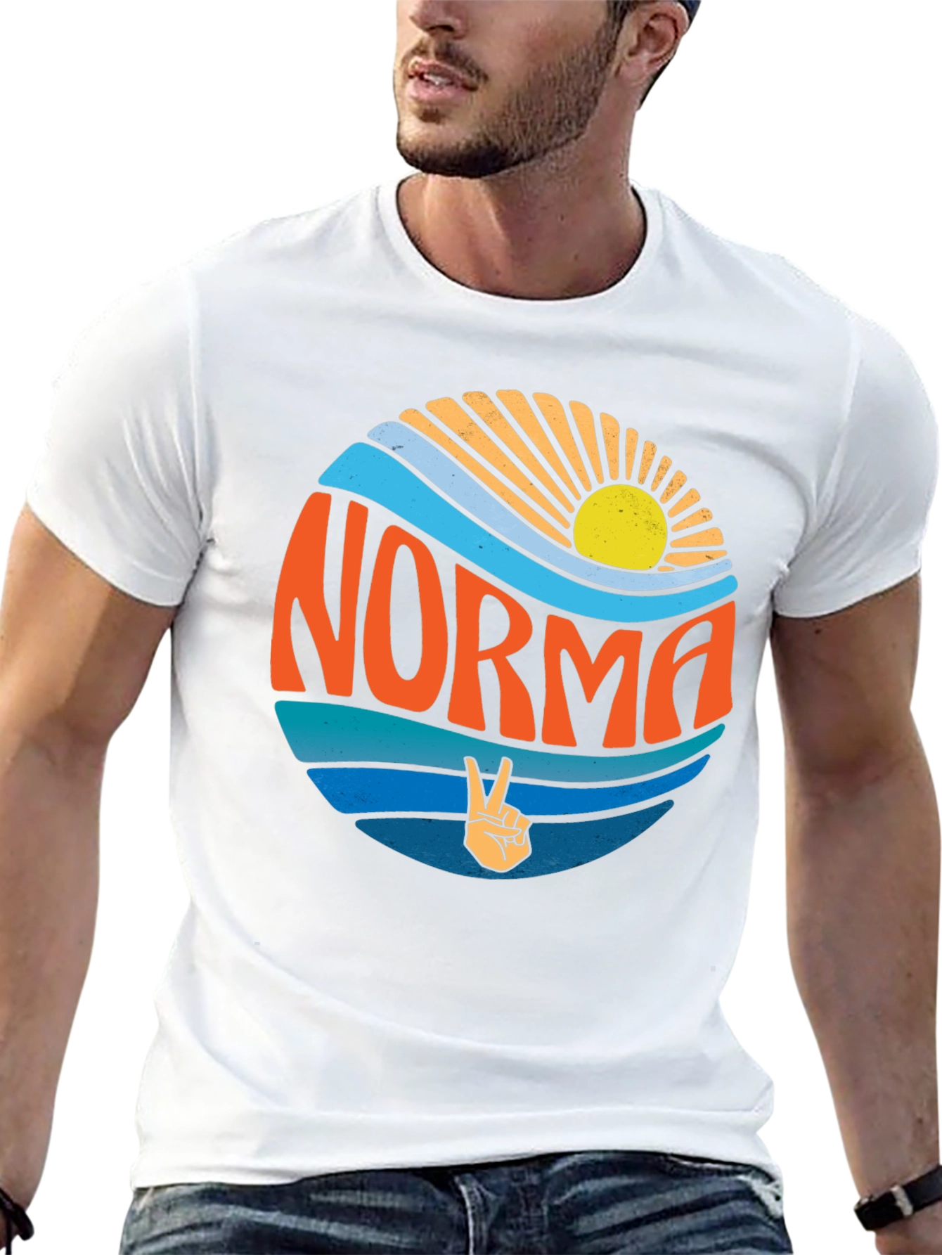 Norma Retro Beach T-Shirt - Peace Sign