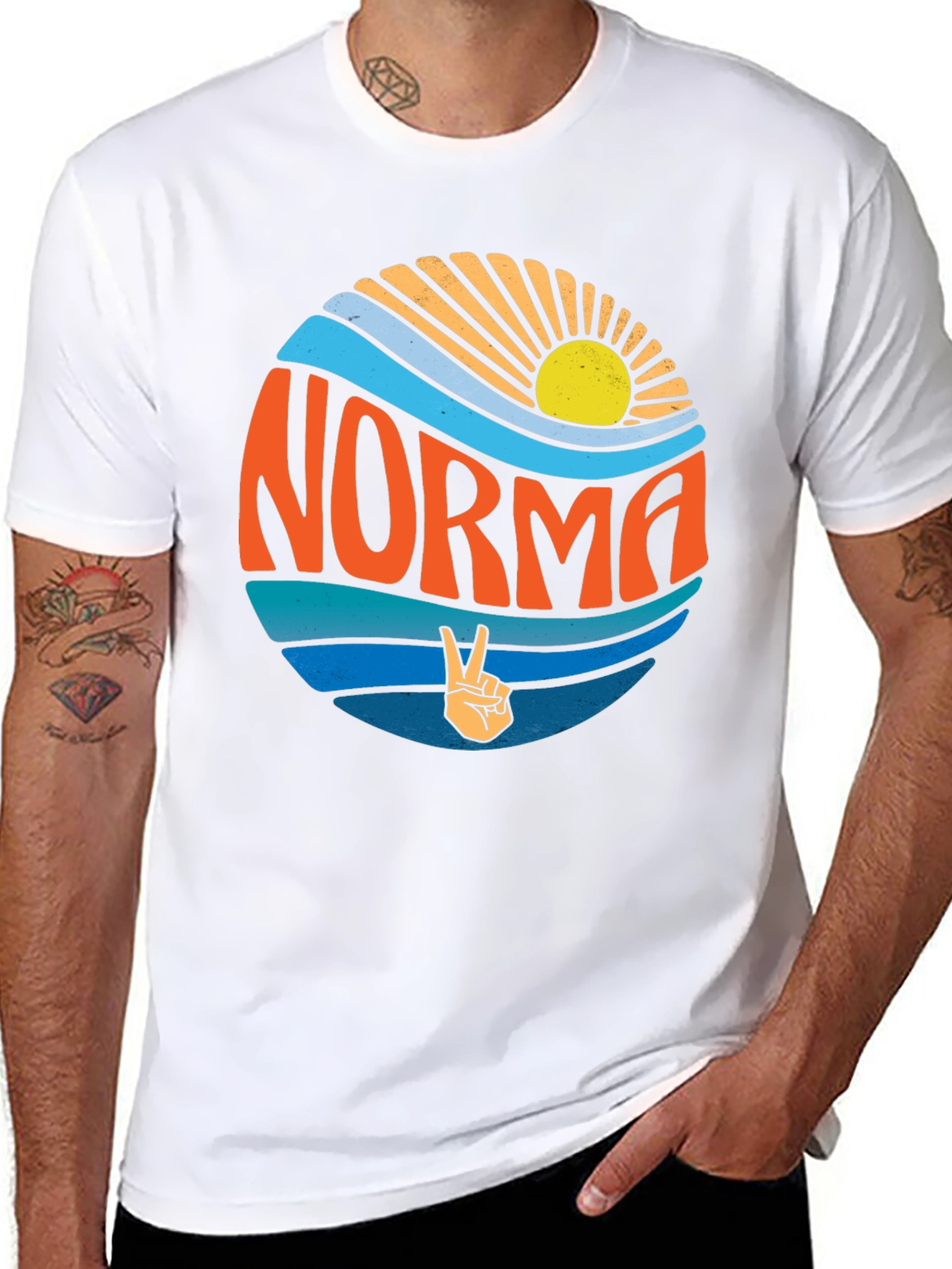 Norma Retro Beach T-Shirt - Peace Sign