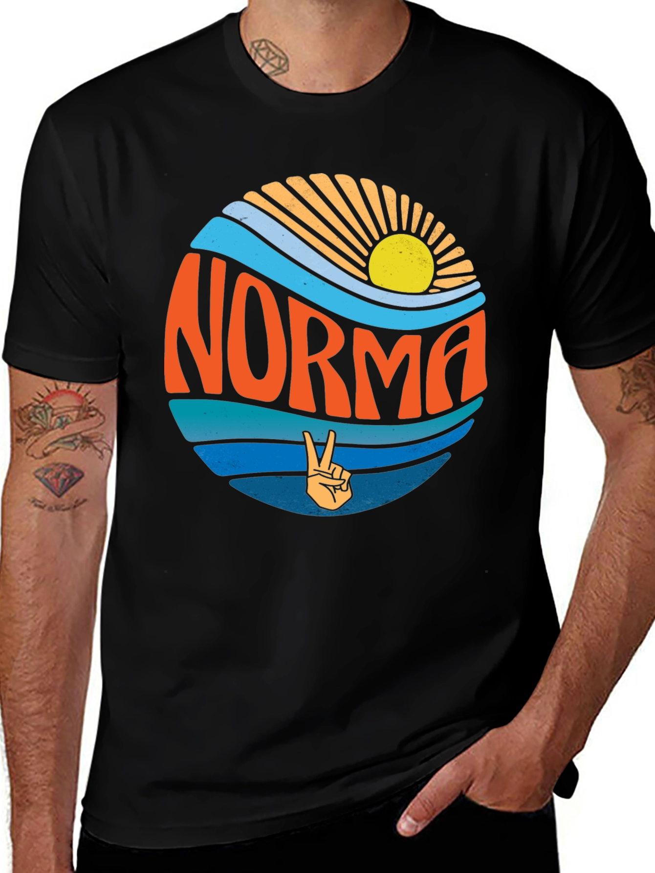 Norma Retro Beach T-Shirt - Peace Sign