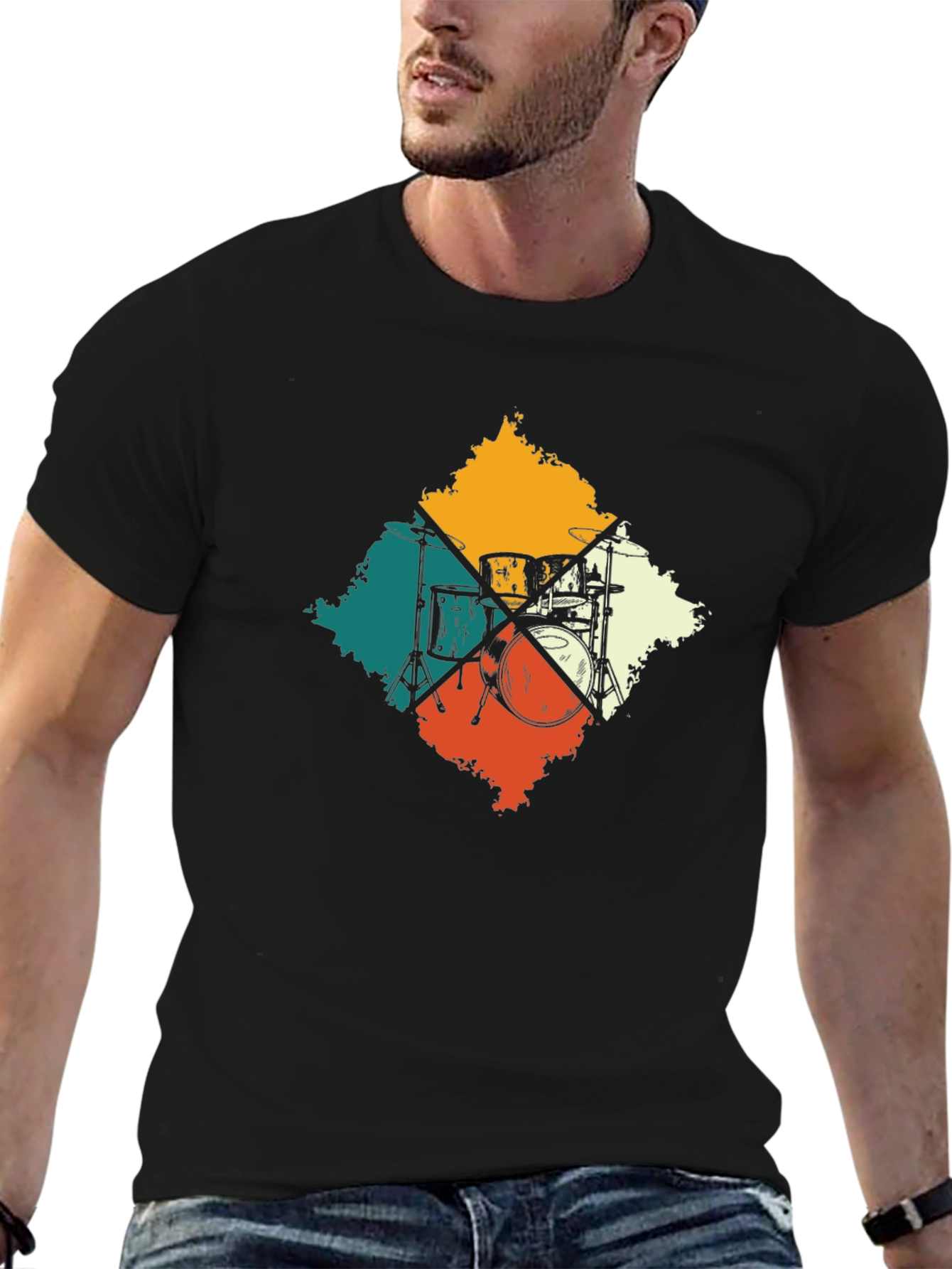 Retro Drum Set T-Shirt: Musicians Style