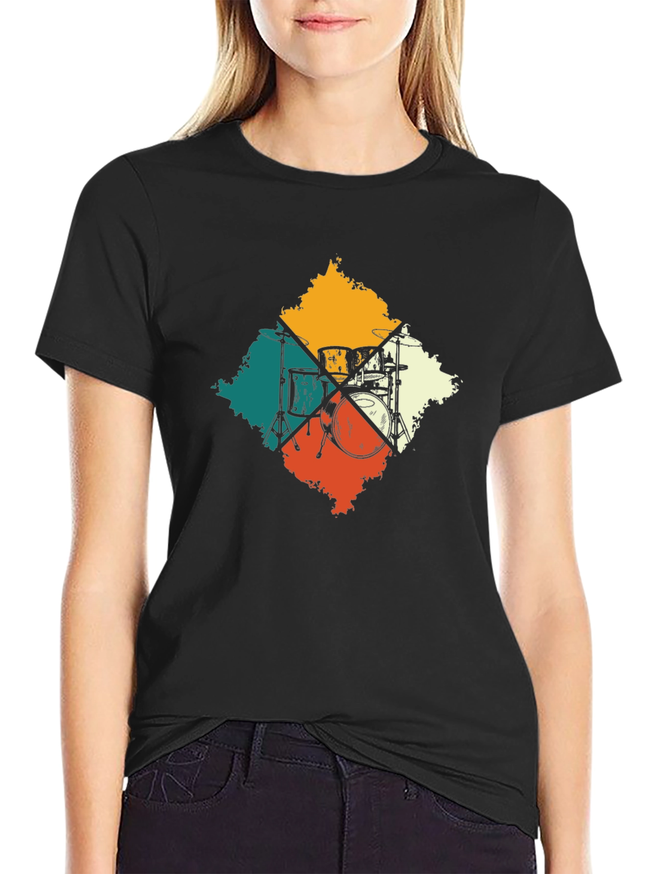 Retro Drum Set T-Shirt: Musicians Style