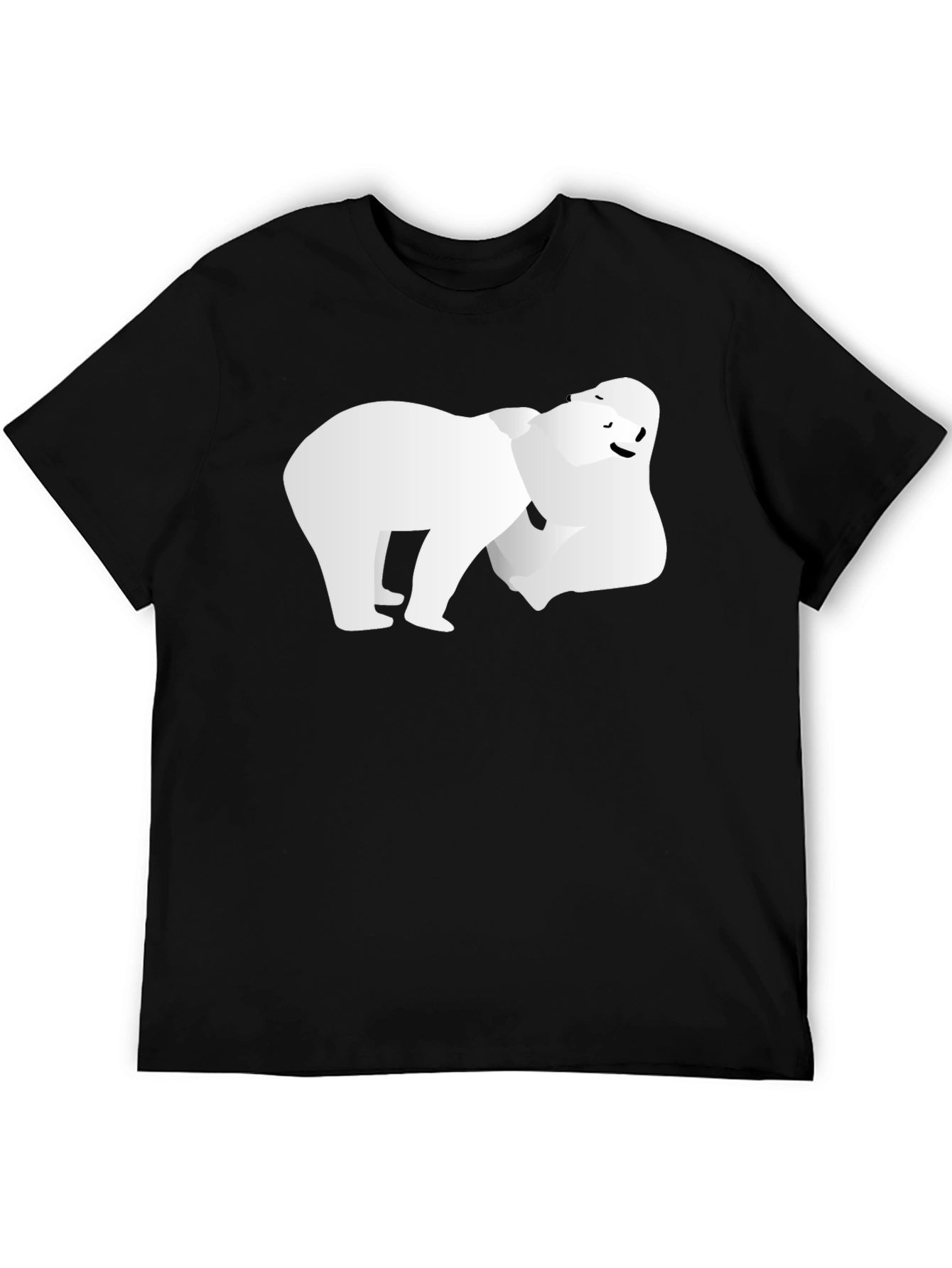 Modern Polar Bear Graphic Tee - Black