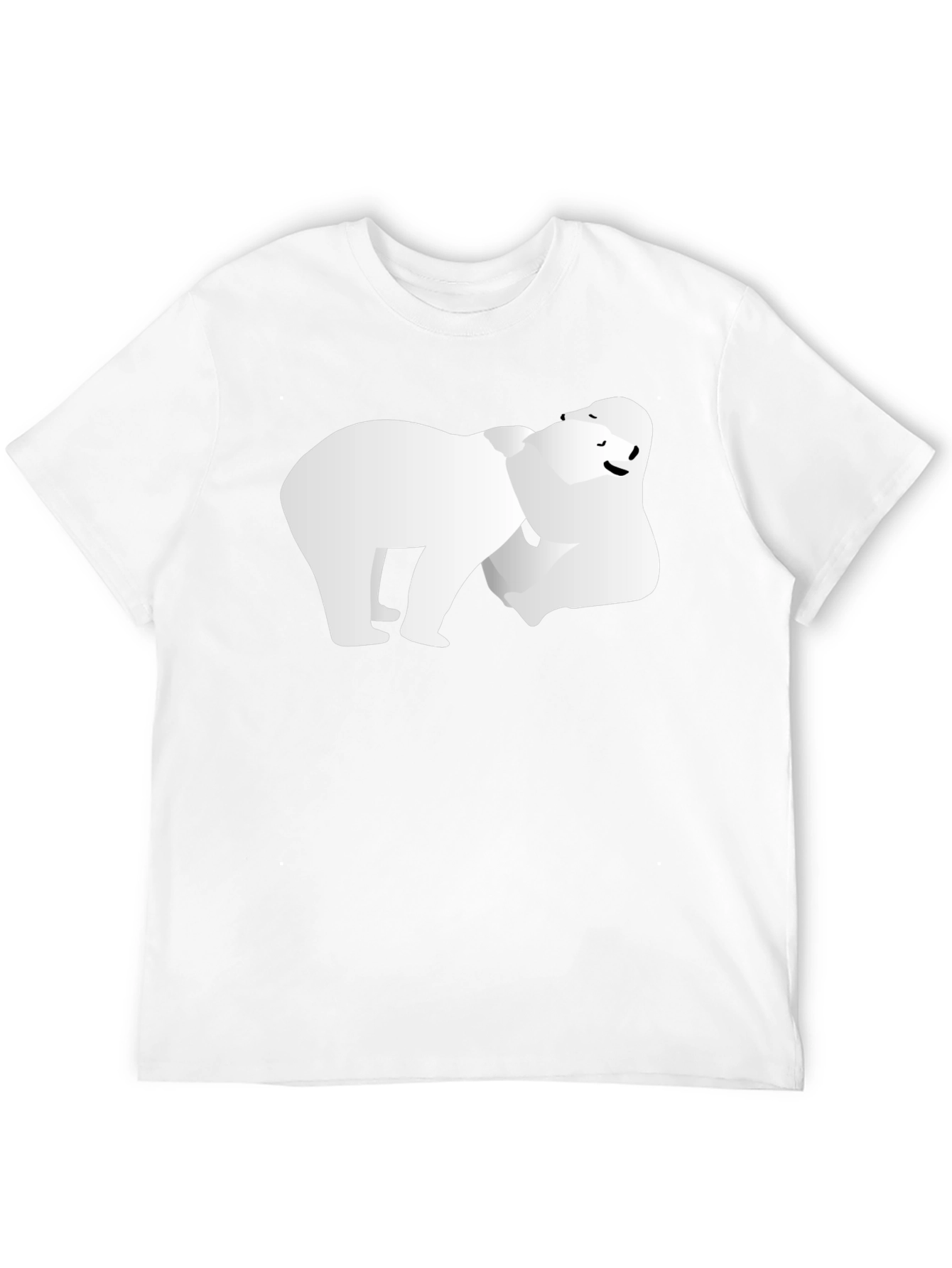 Modern Polar Bear Graphic Tee - Black