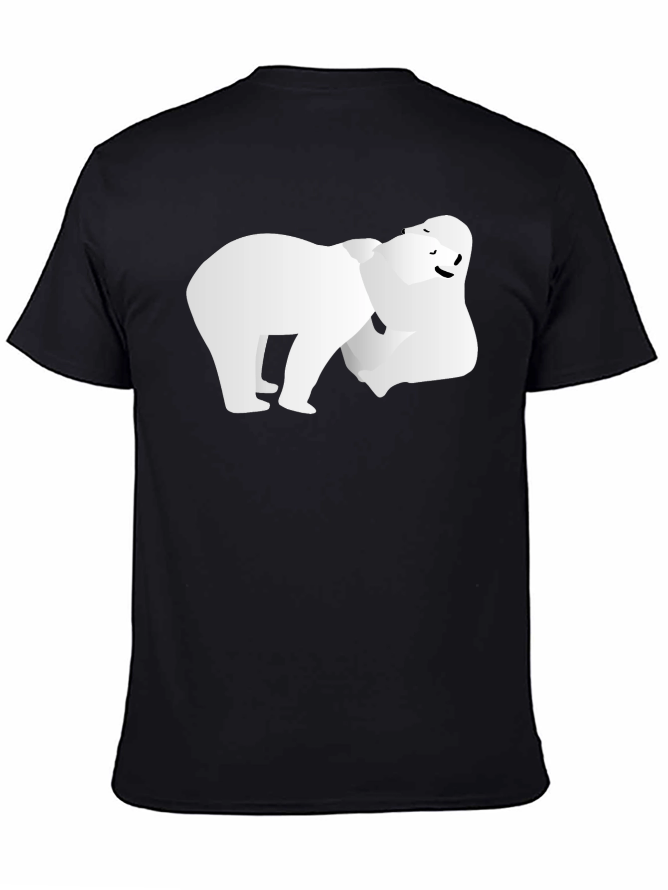 Modern Polar Bear Graphic Tee - Black