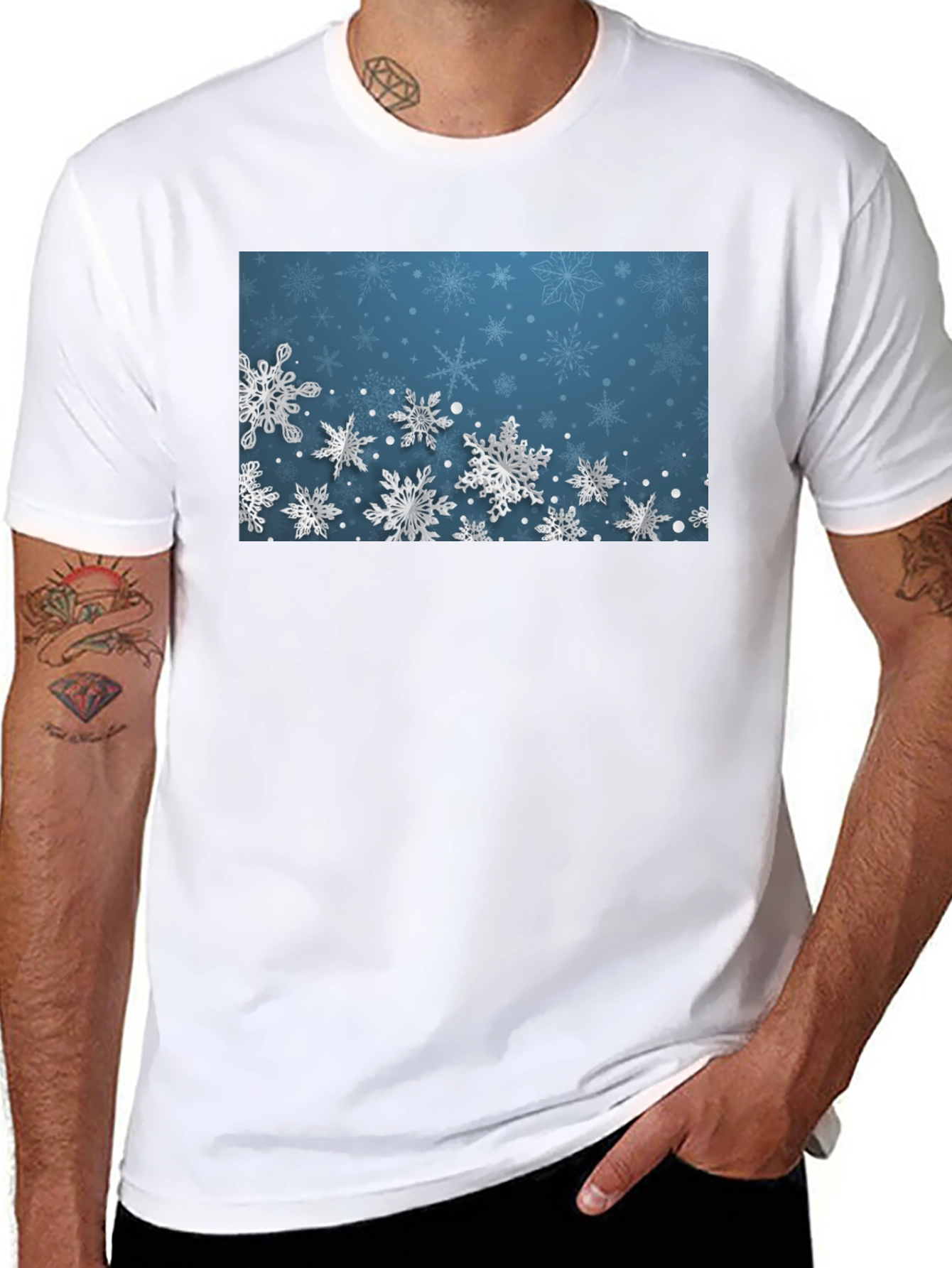 Snowflake Graphic Black T-Shirt