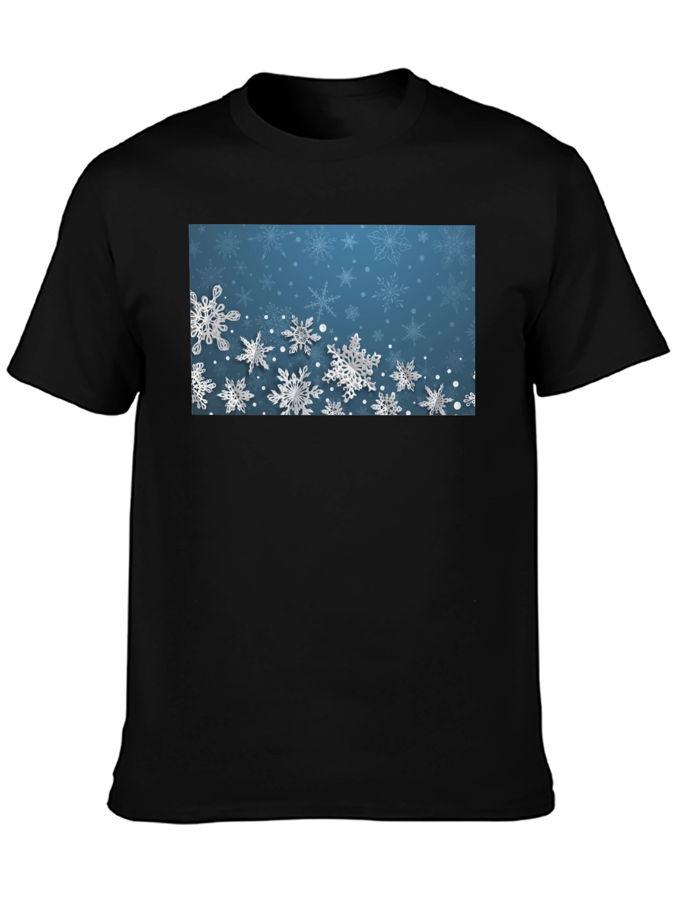 Snowflake Graphic Black T-Shirt