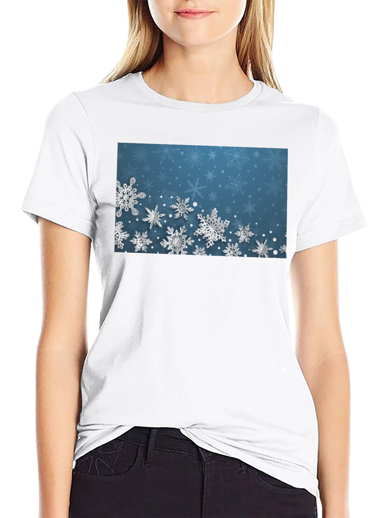 Snowflake Graphic Black T-Shirt