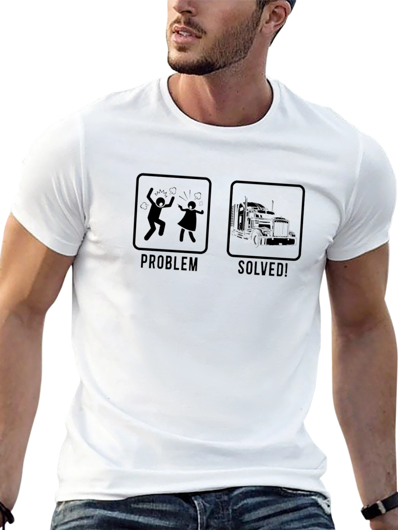 Trucker Problem Solved Graphic T-Shirt