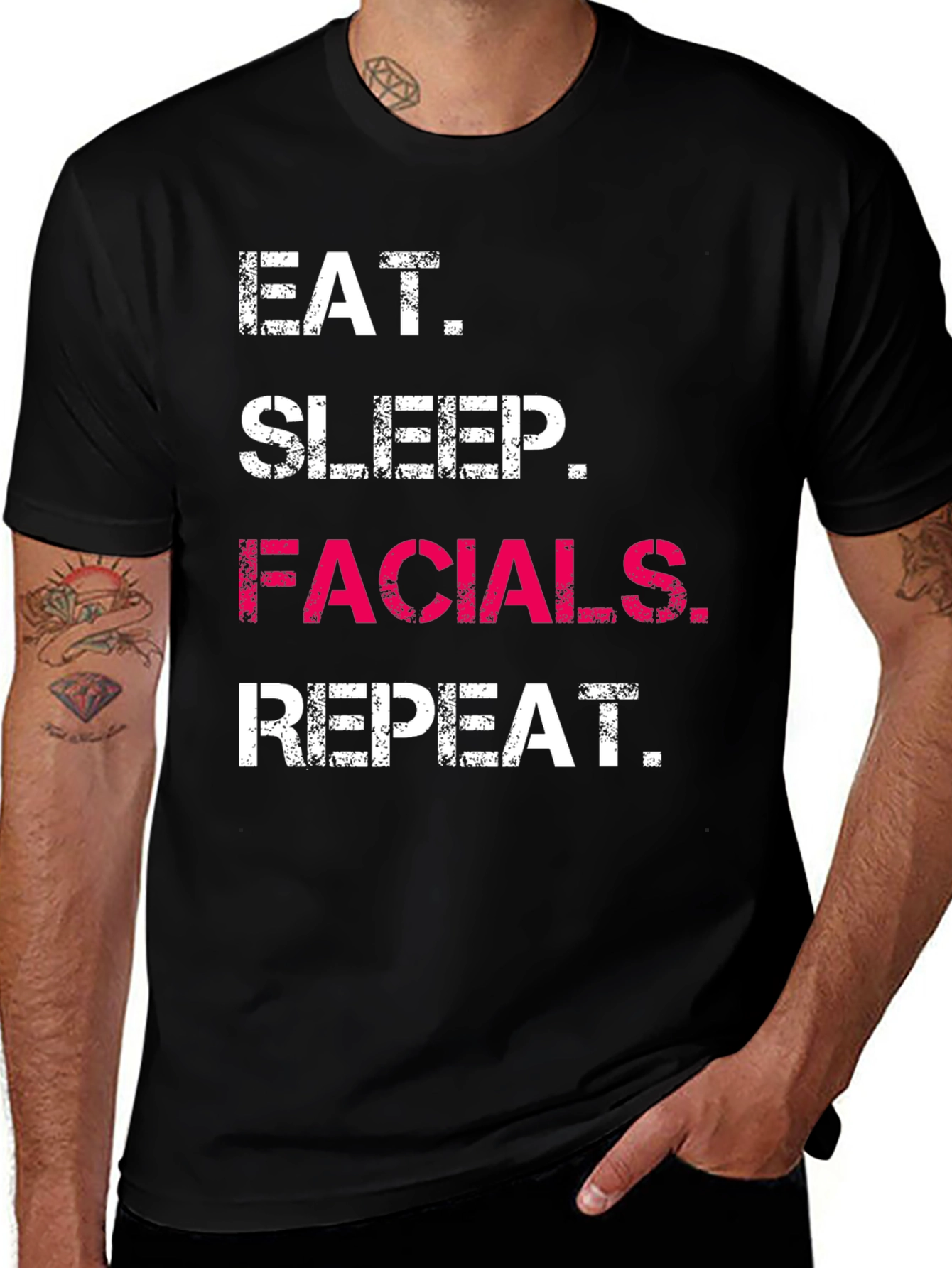 Eat Sleep Facials Repeat Graphic T-Shirt