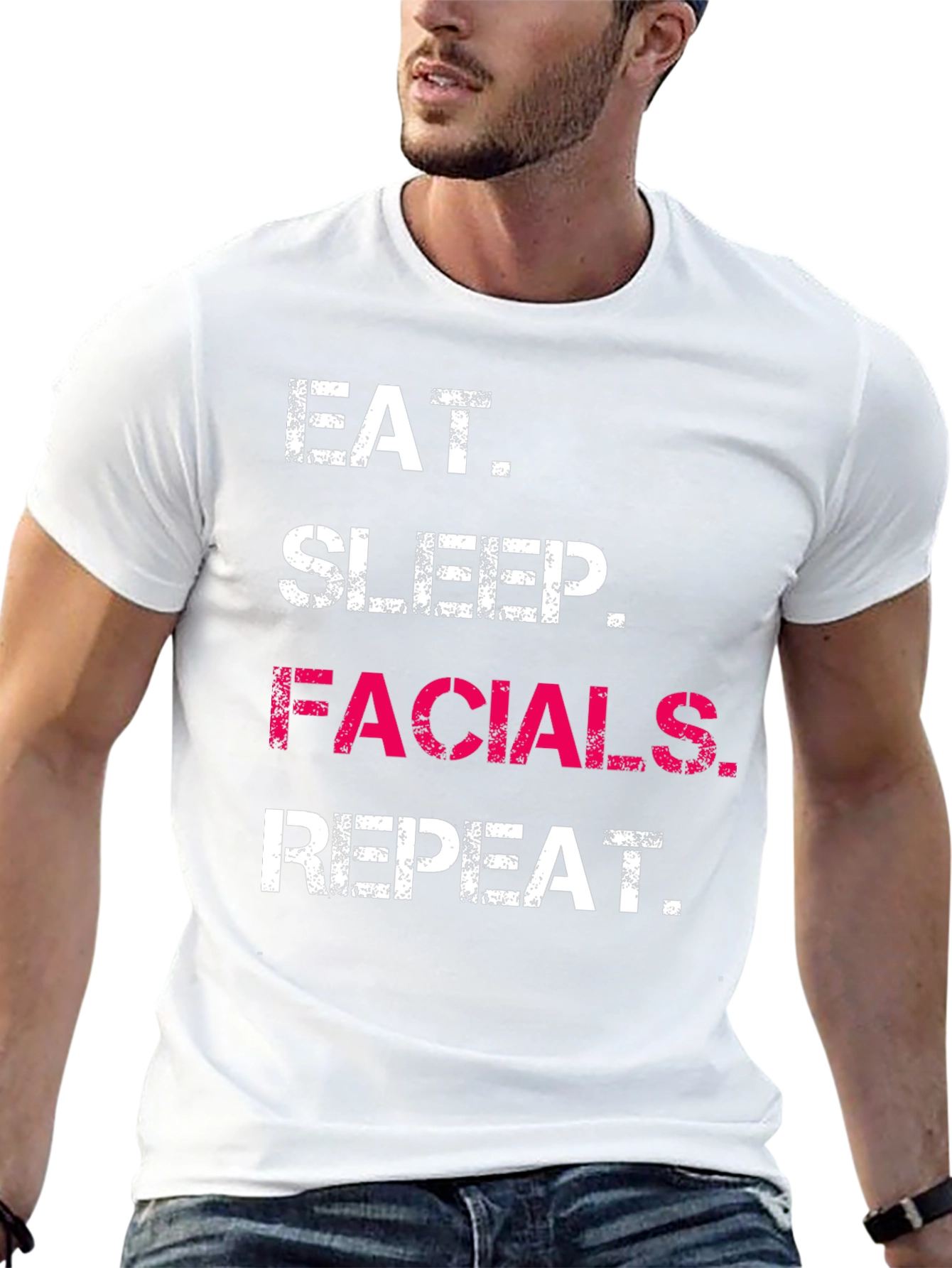 Eat Sleep Facials Repeat Graphic T-Shirt