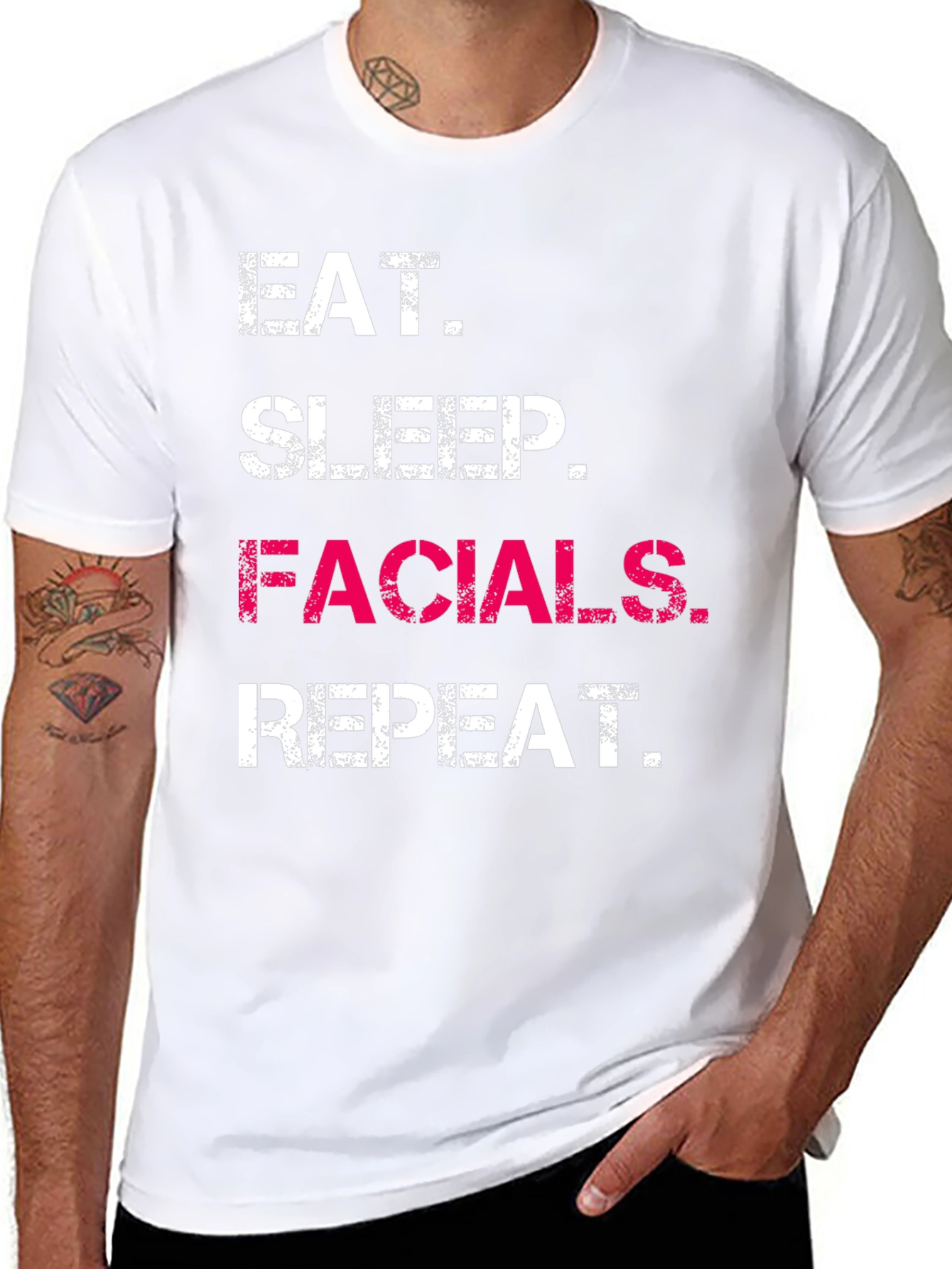 Eat Sleep Facials Repeat Graphic T-Shirt