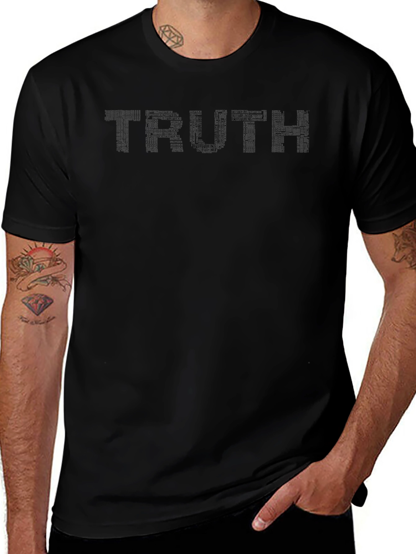 Truth Word Art Black Graphic T-Shirt