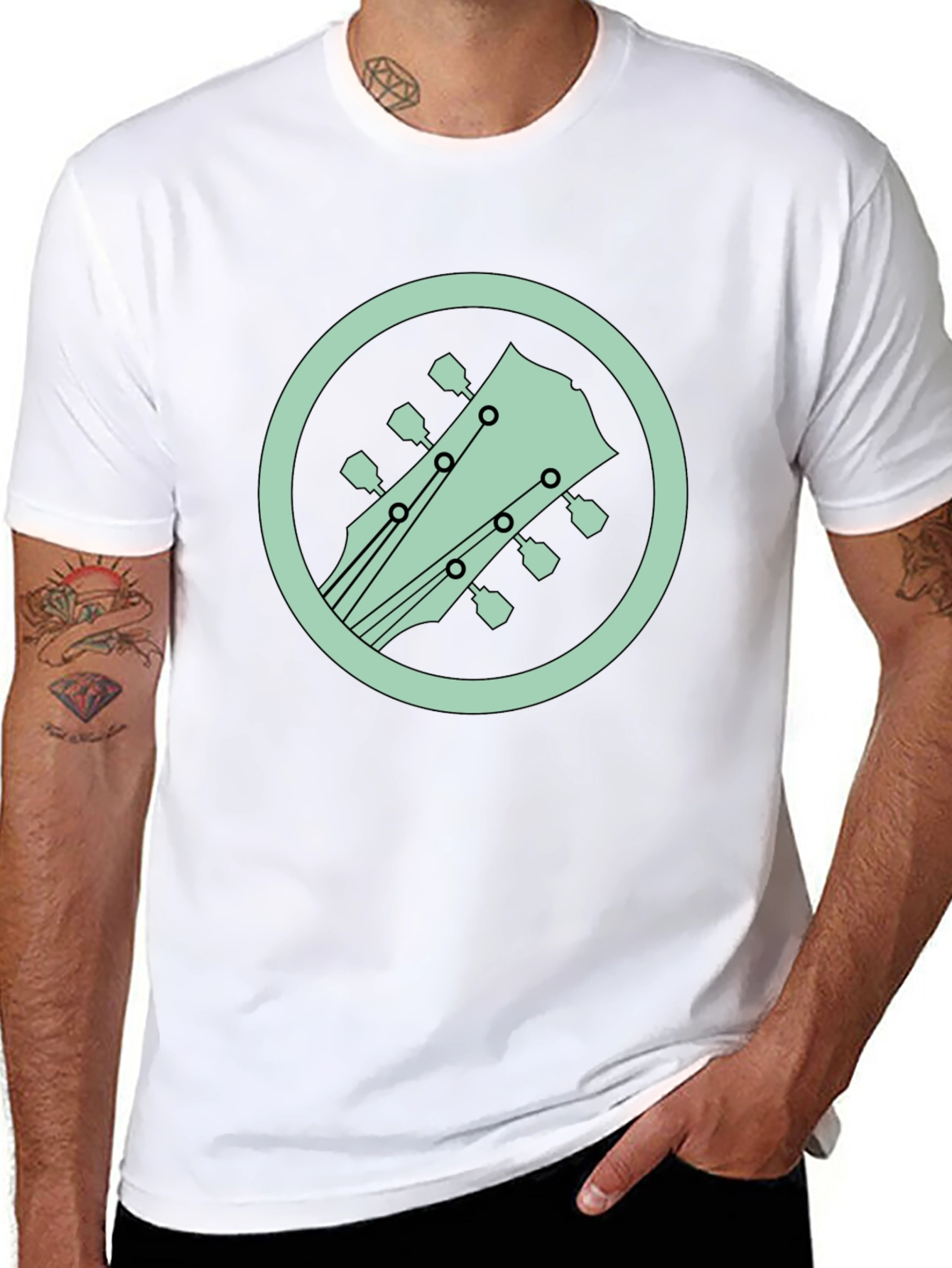 Guitar Headstock Graphic Tee - Cool Musician Style