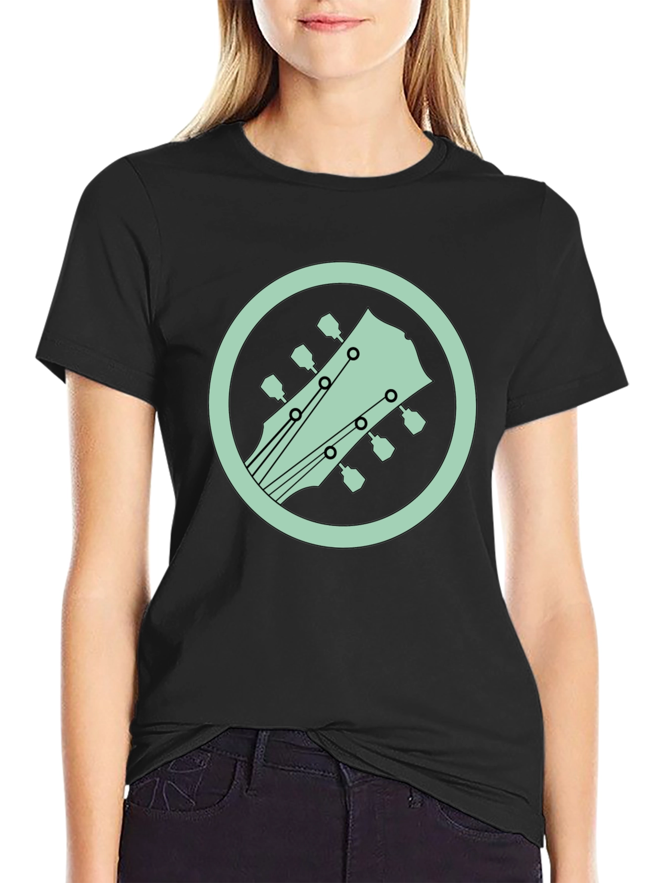 Guitar Headstock Graphic Tee - Cool Musician Style