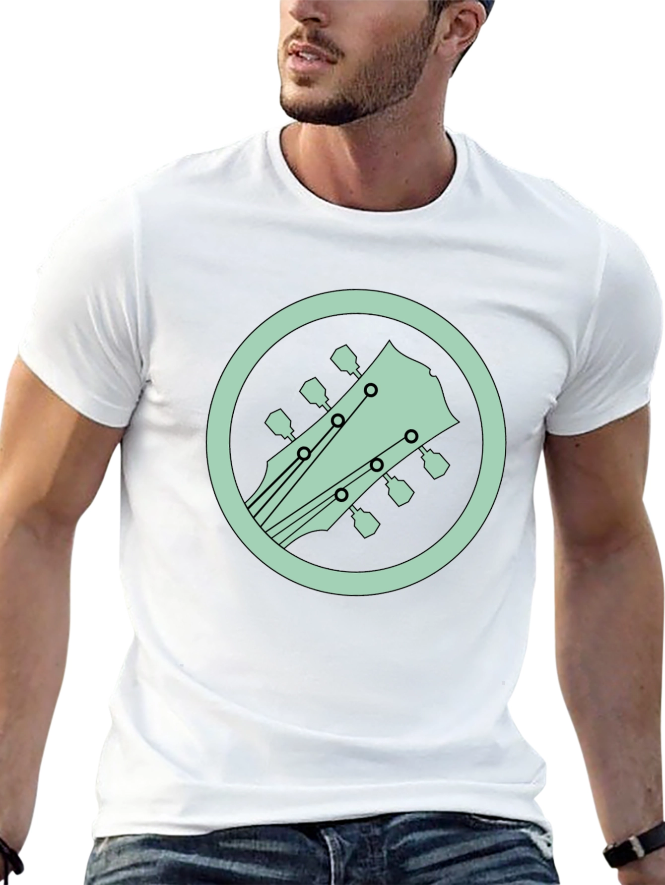 Guitar Headstock Graphic Tee - Cool Musician Style