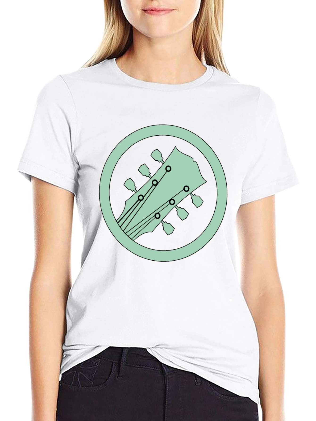 Guitar Headstock Graphic Tee - Cool Musician Style
