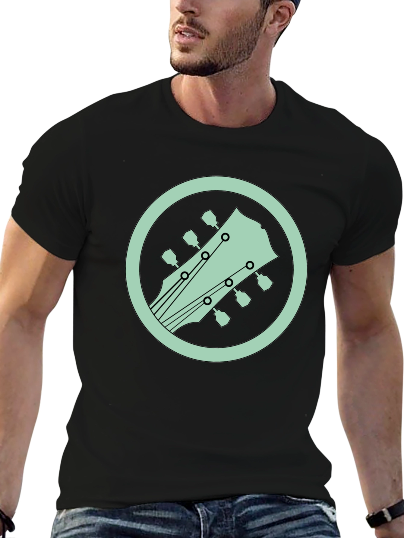 Guitar Headstock Graphic Tee - Cool Musician Style