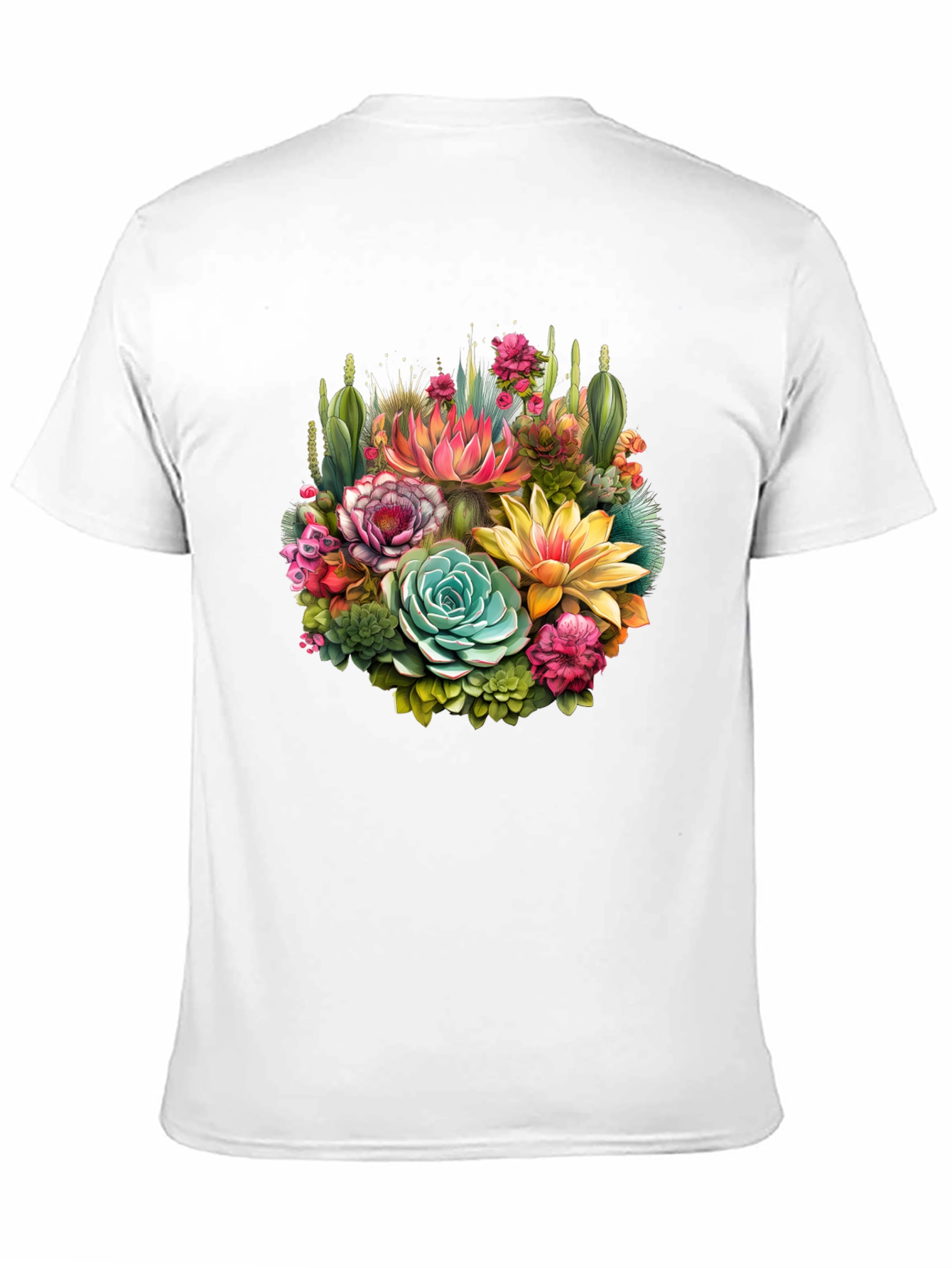 Floral Succulent T-Shirt - Stylish Botanical Design