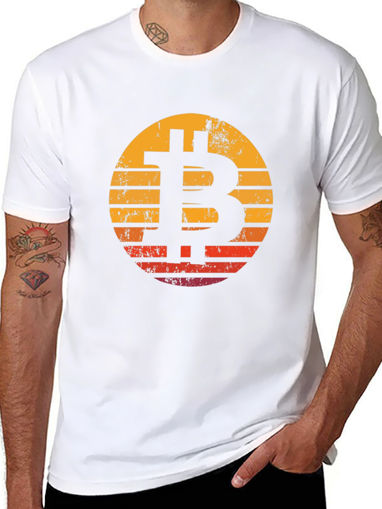 Bitcoin Sunset Black T-Shirt Crypto Currency Tee