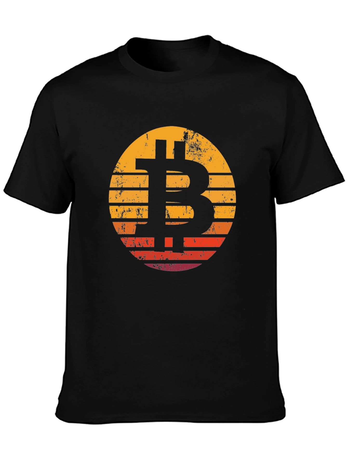 Bitcoin Sunset Black T-Shirt Crypto Currency Tee