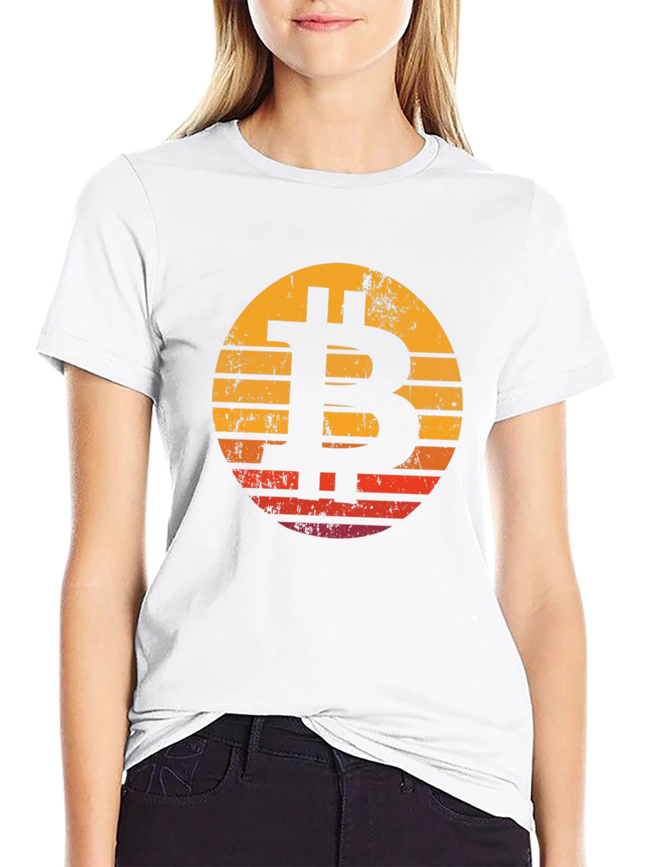 Bitcoin Sunset Black T-Shirt Crypto Currency Tee