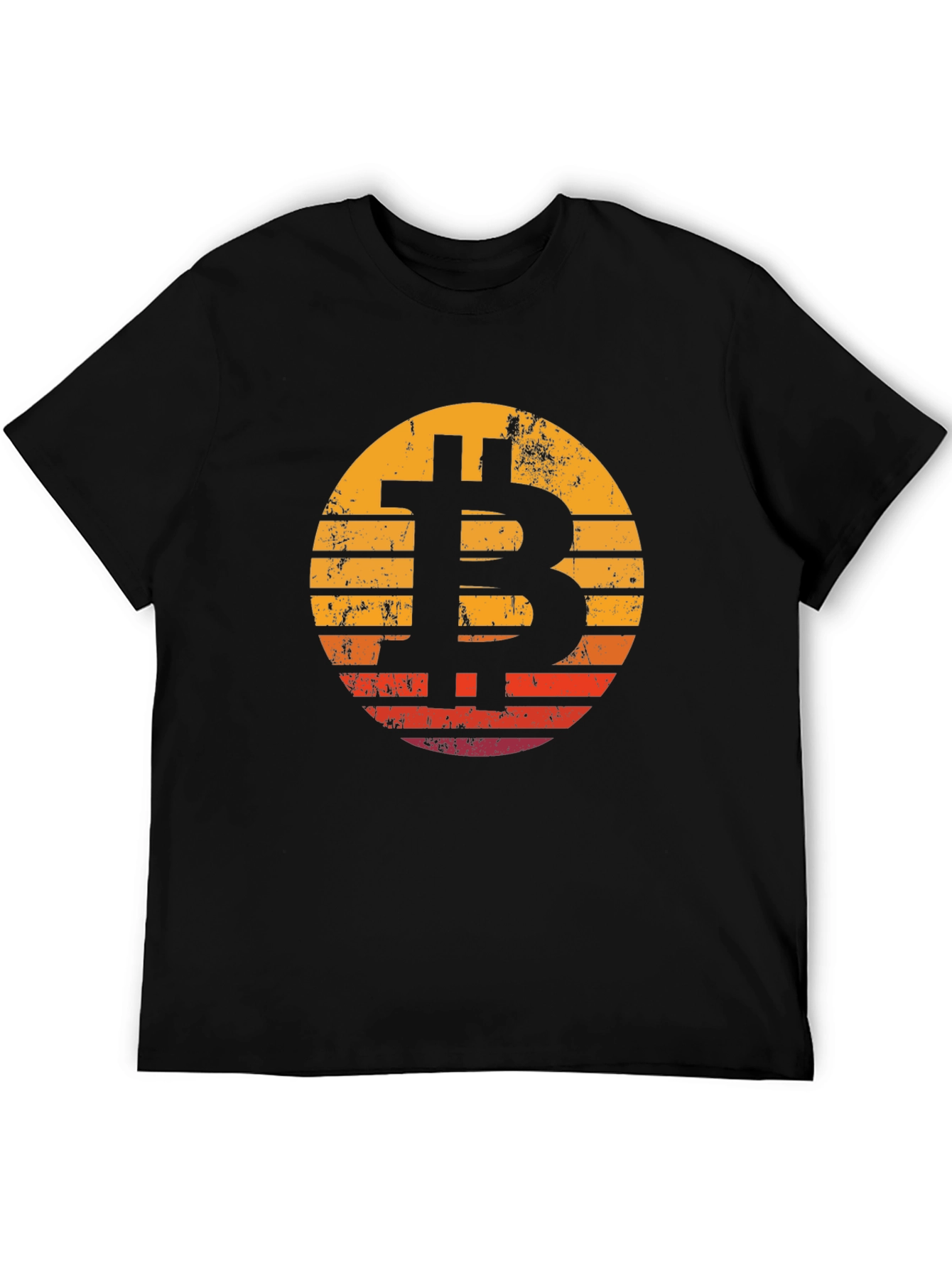 Bitcoin Sunset Black T-Shirt Crypto Currency Tee