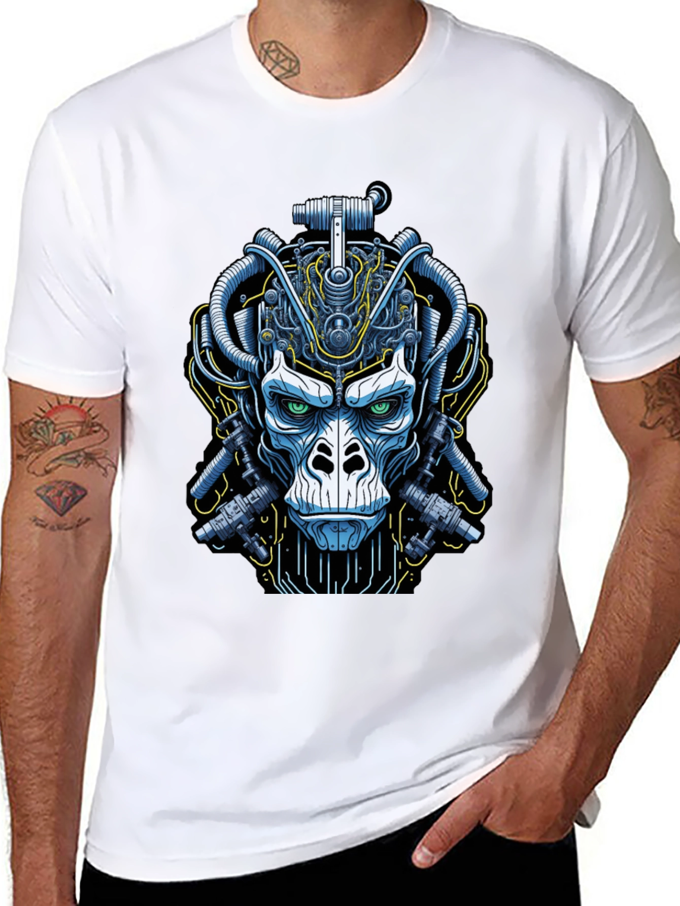 Cyberpunk Gorilla Graphic Tee - Unique Design