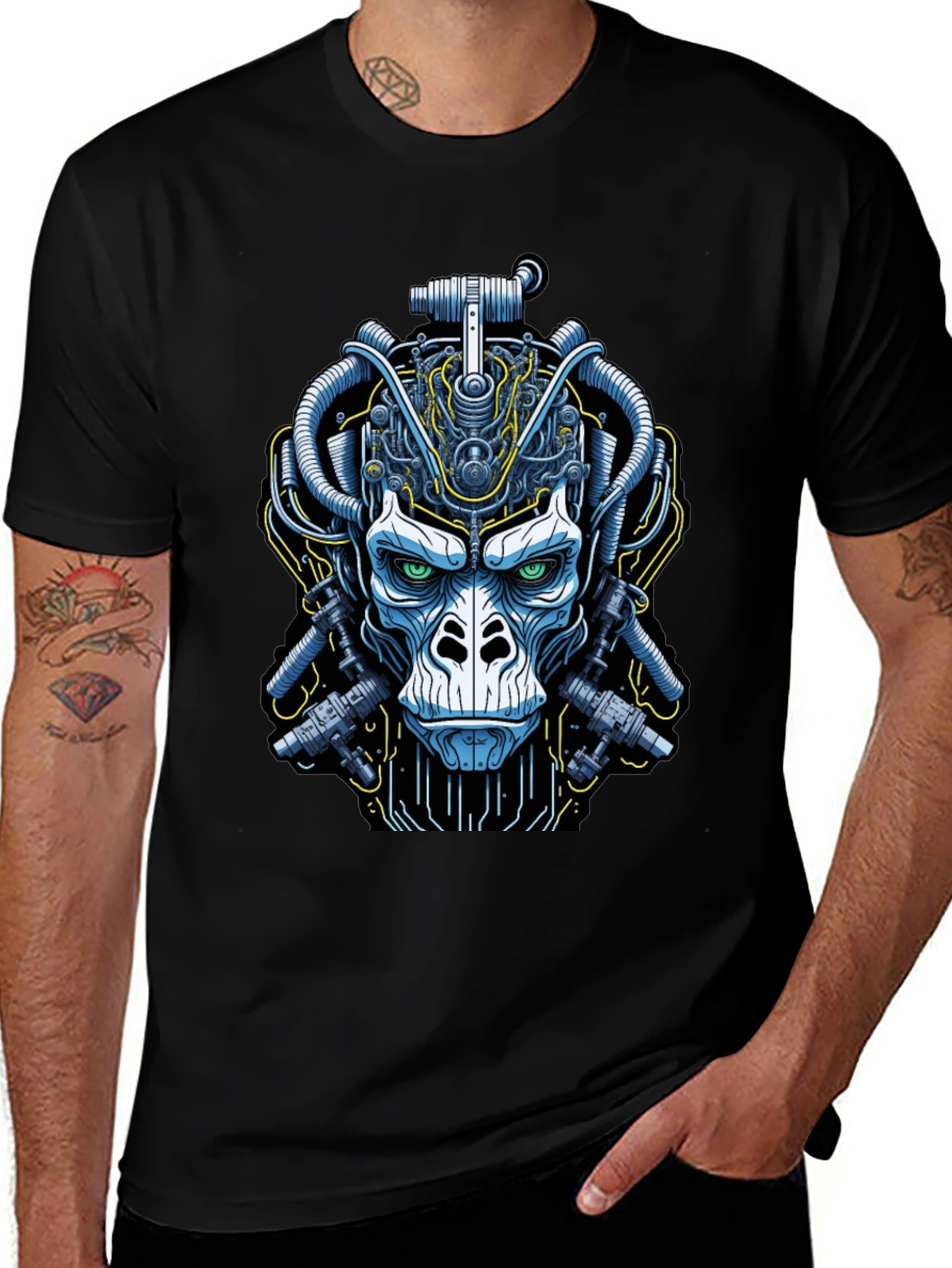 Cyberpunk Gorilla Graphic Tee - Unique Design
