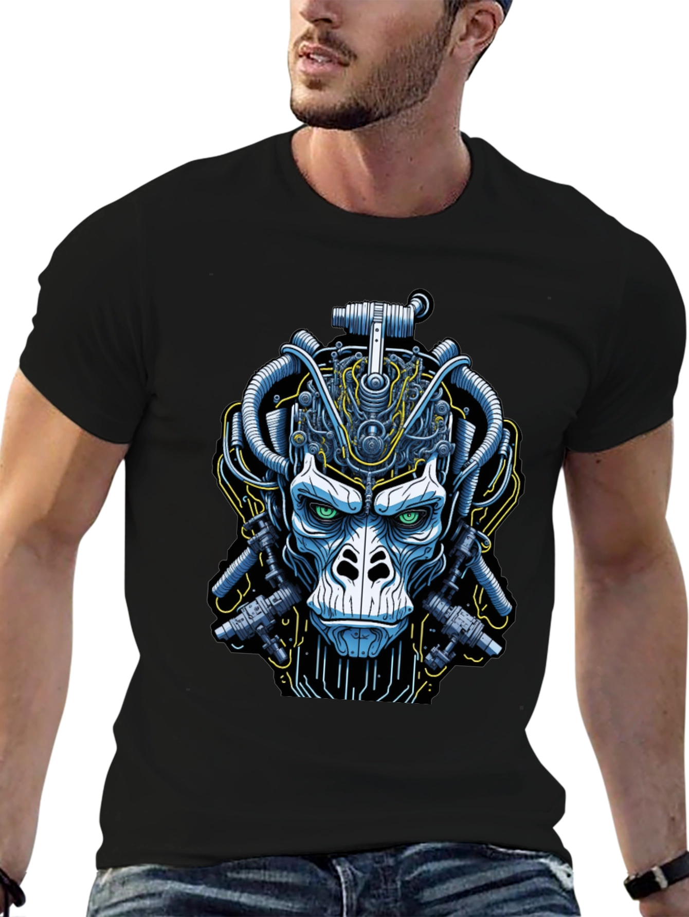 Cyberpunk Gorilla Graphic Tee - Unique Design
