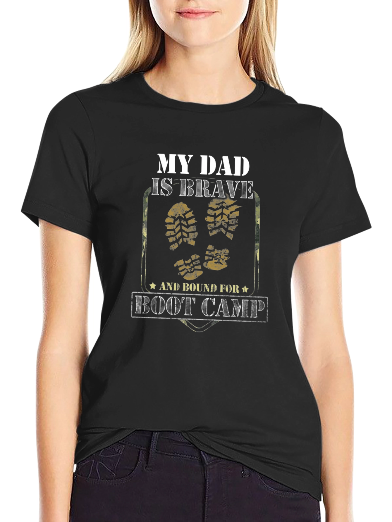 My Dad is Brave Boot Camp Graphic T-Shirt