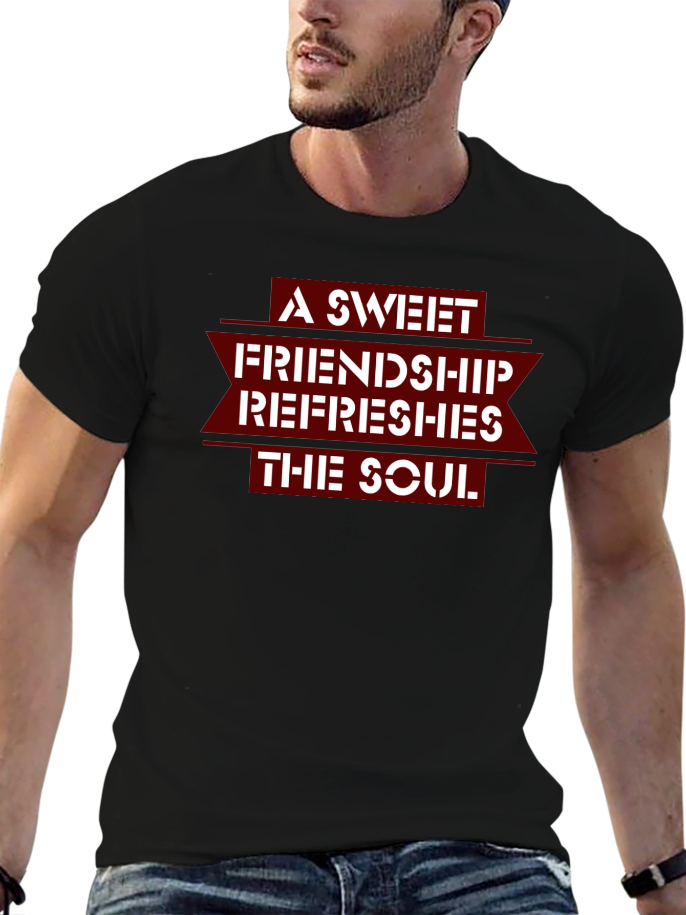 Friendship Refreshes Soul Black T-Shirt