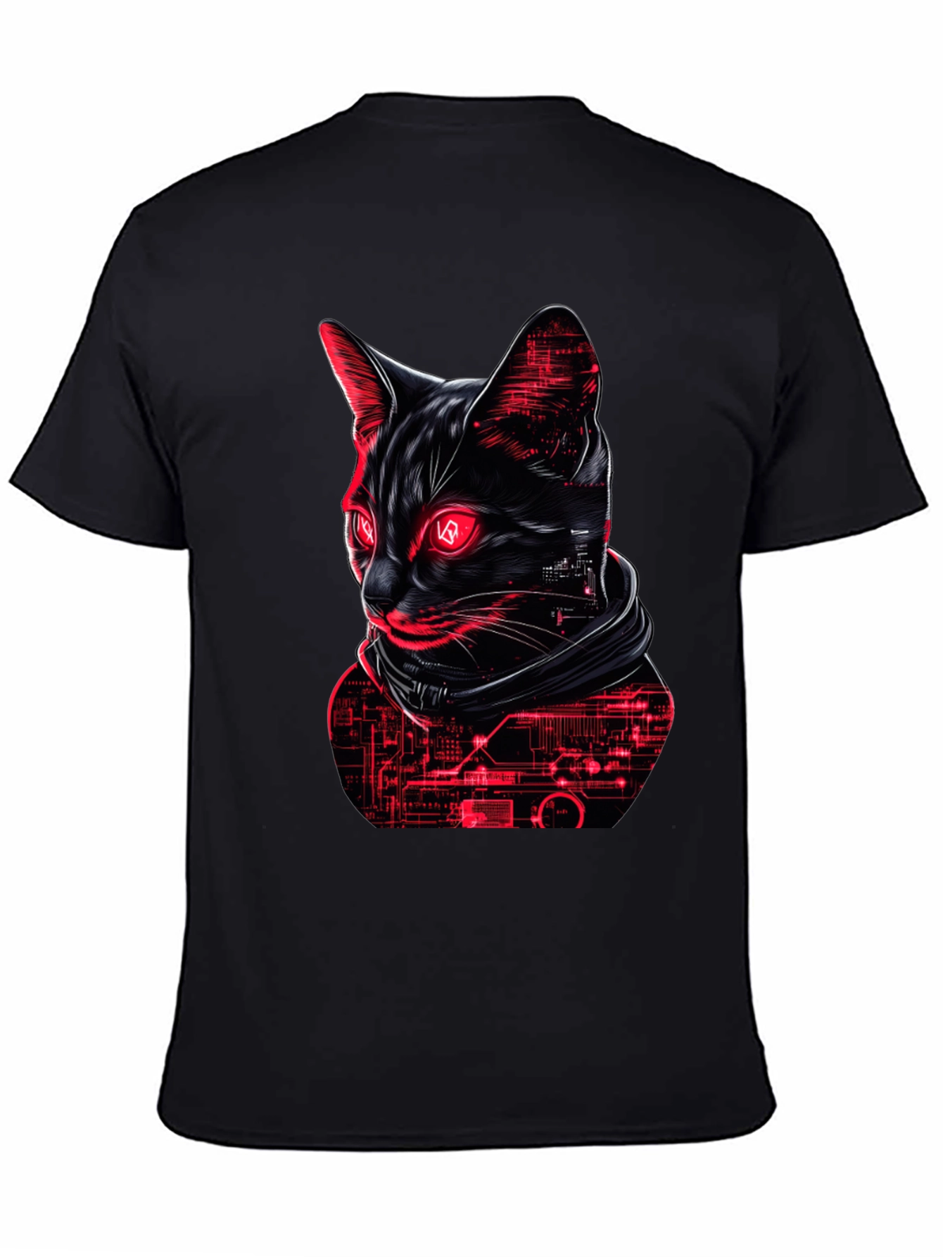 Cyberpunk Cat T-Shirt - Futuristic Graphic Tee