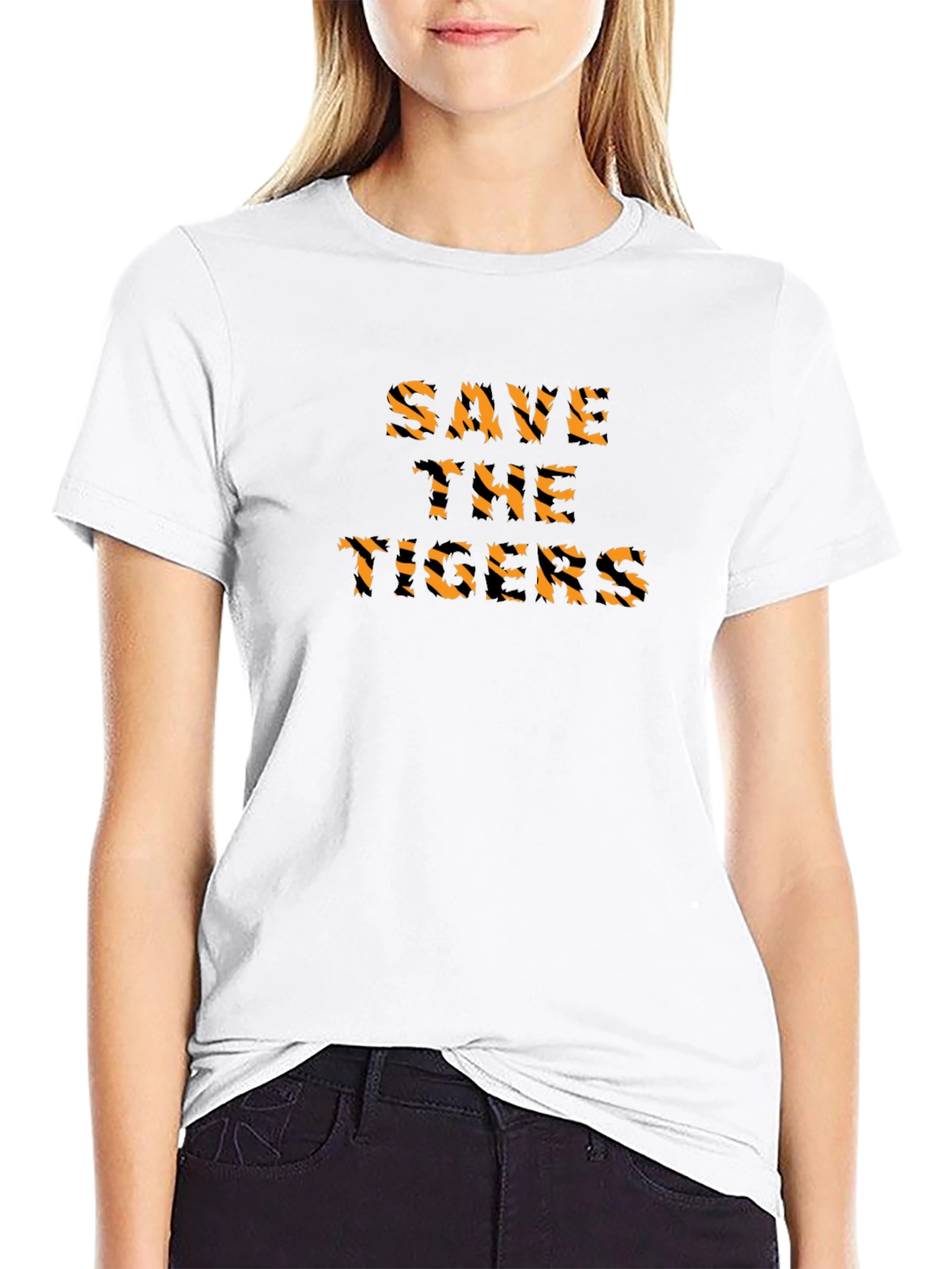 Save the Tigers Graphic Tee - Black Cotton