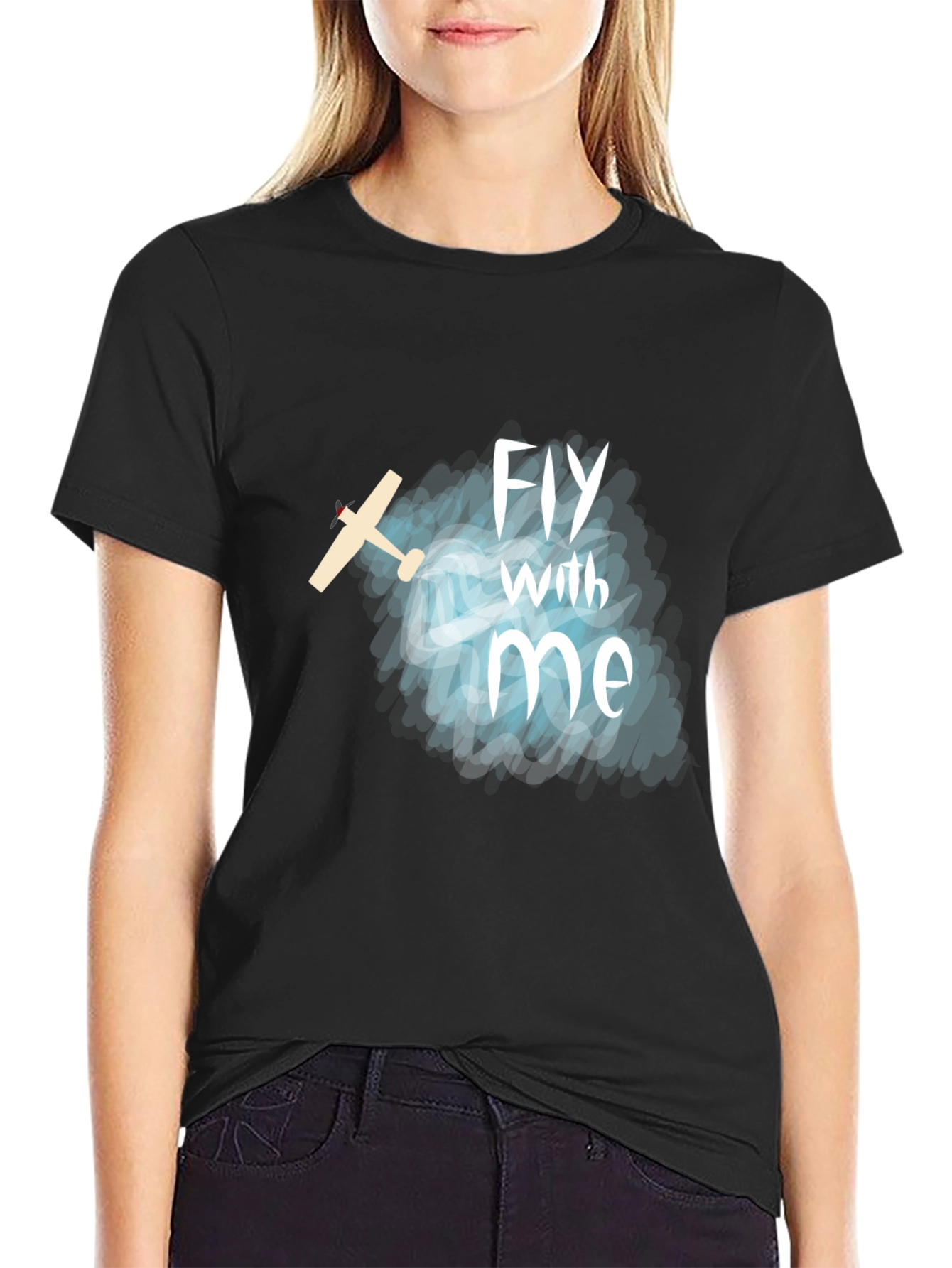 Fly With Me T-Shirt - Airplane Graphic Tee