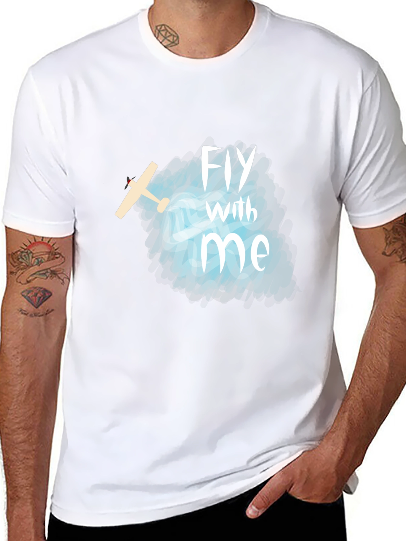 Fly With Me T-Shirt - Airplane Graphic Tee