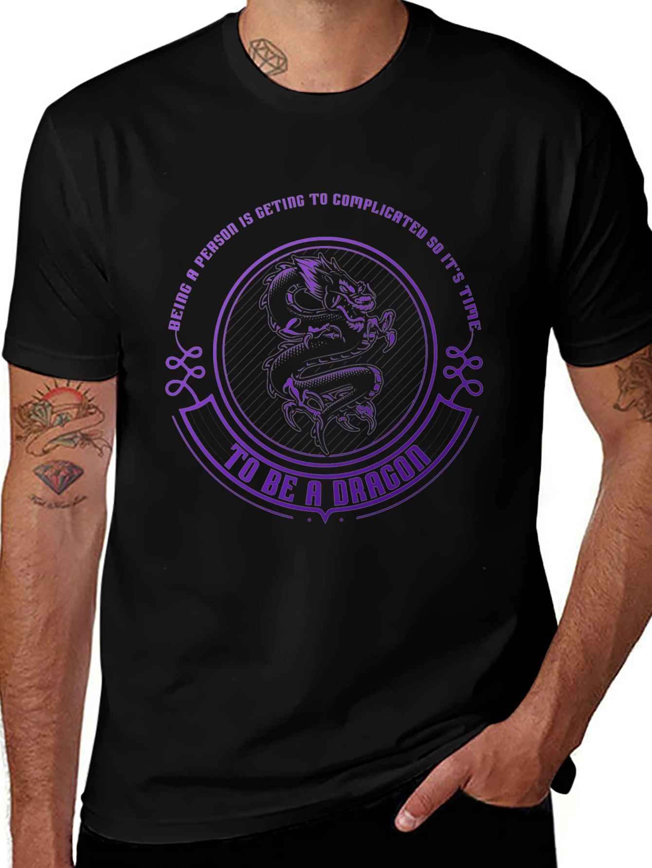 Be A Dragon Black T-Shirt - Unique Design