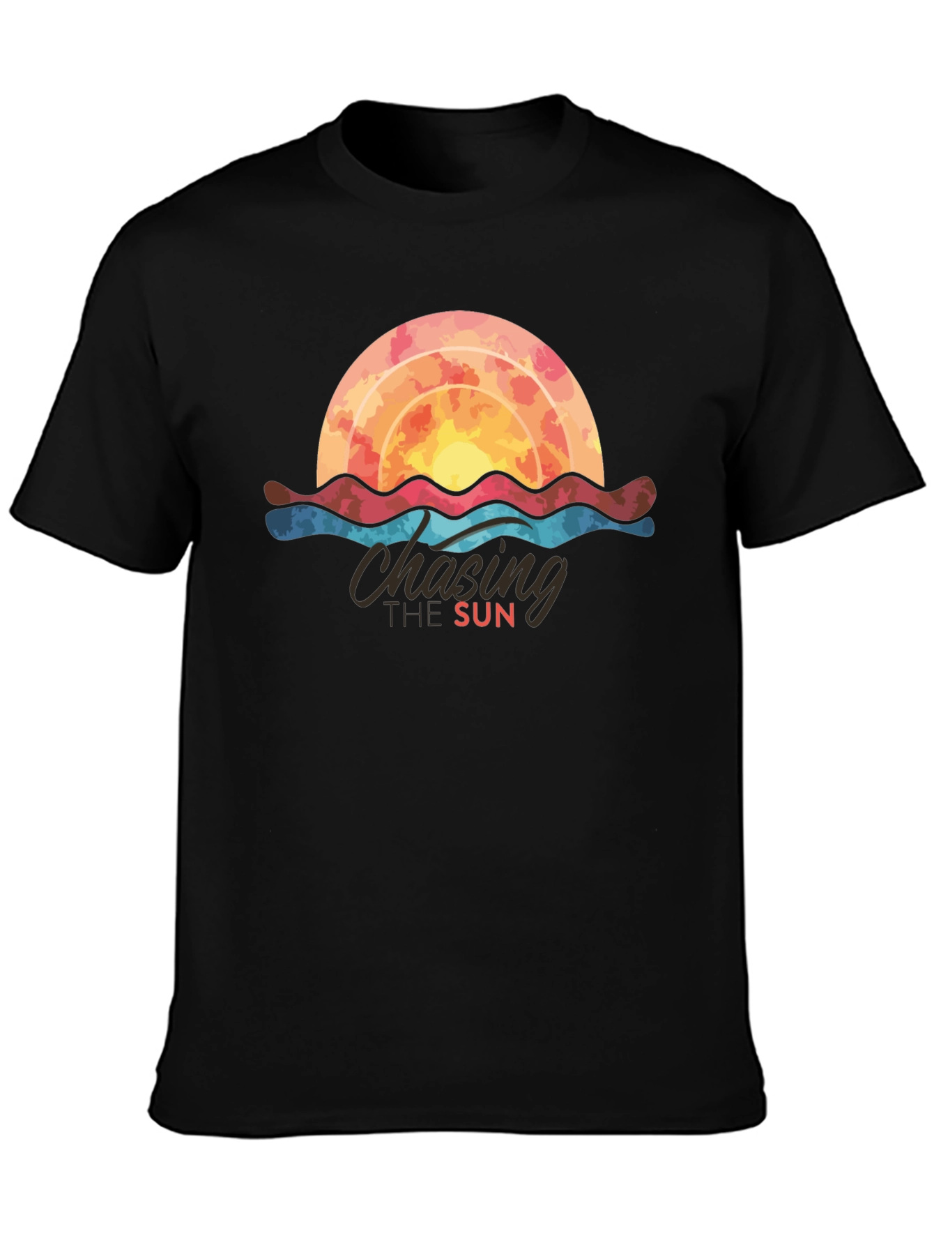 Chasing the Sun Graphic Tee - Stylish Black T-Shirt