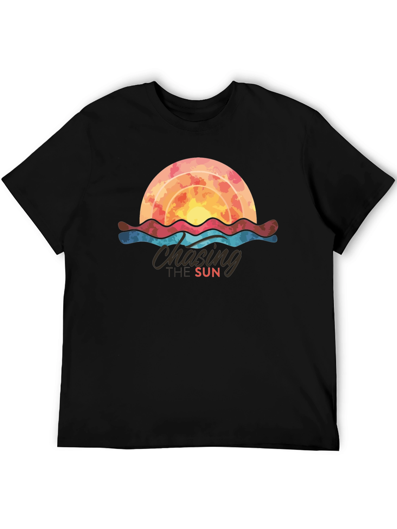 Chasing the Sun Graphic Tee - Stylish Black T-Shirt