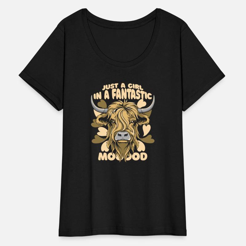 A Girl In A Fantastic Mood Highland Cow Highland