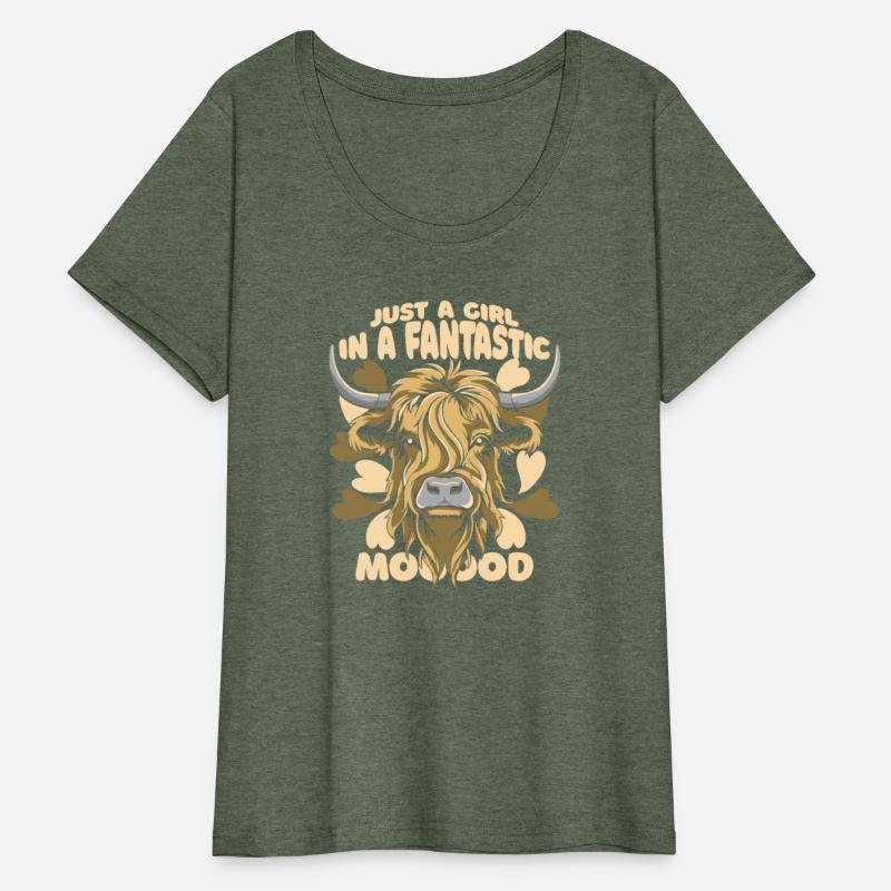 A Girl In A Fantastic Mood Highland Cow Highland