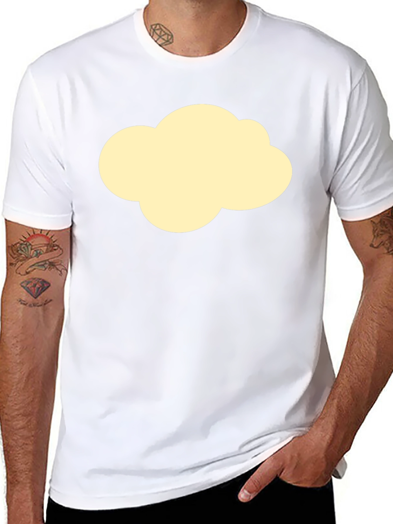 Cloud Graphic Tee - Black Cotton Casual T-Shirt