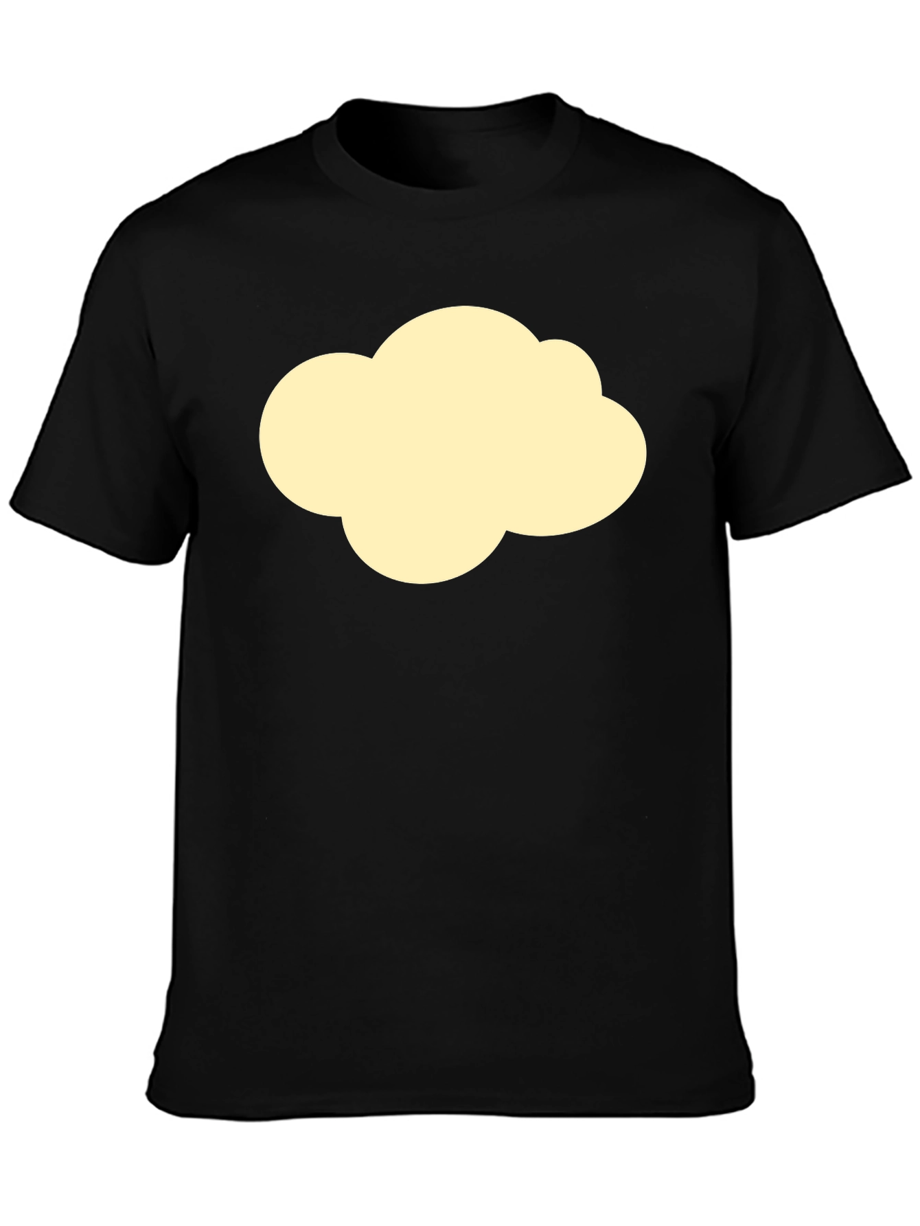 Cloud Graphic Tee - Black Cotton Casual T-Shirt