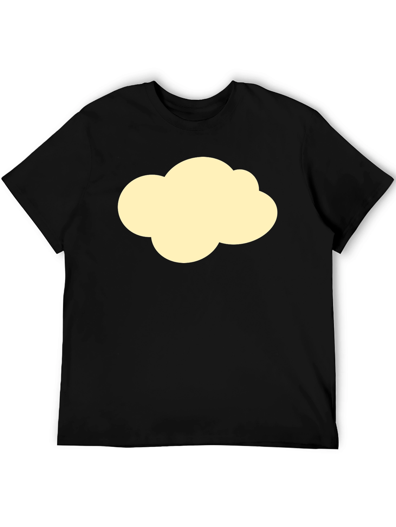 Cloud Graphic Tee - Black Cotton Casual T-Shirt